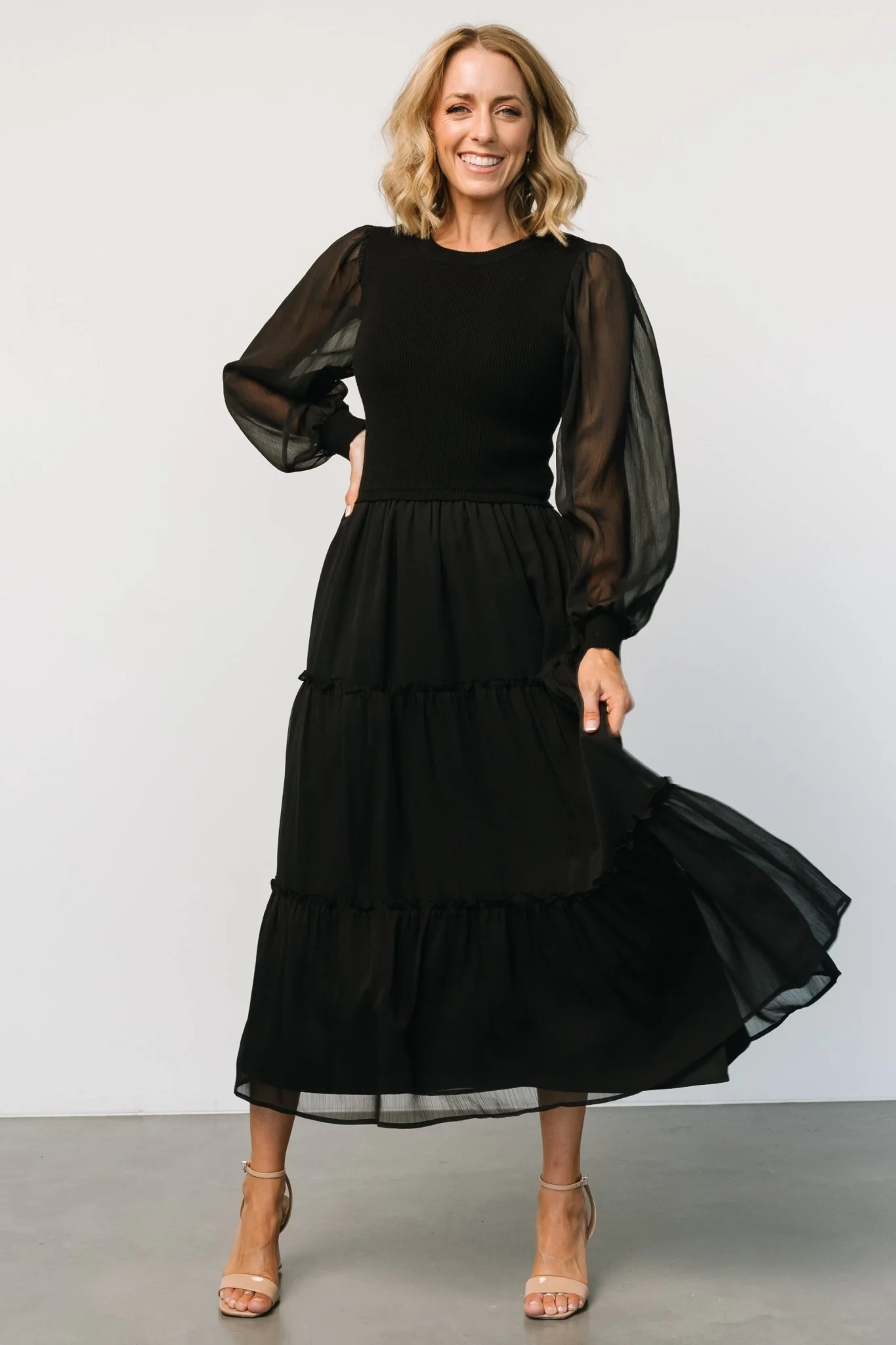 Remi Ribbed Maxi Dress | Black