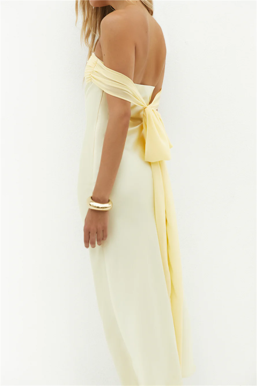 Cleo Cove Strapless Maxi Dress Butter Yellow