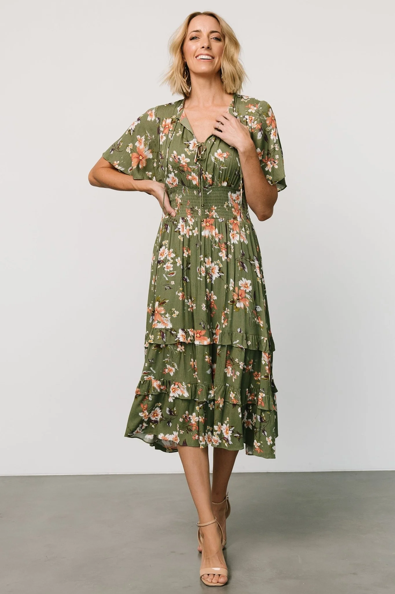 Spell Boho Midi Dress | Olive Floral