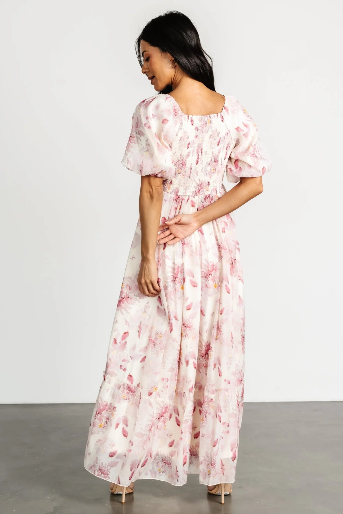 Dalia Maxi Dress | Ivory + Mauve Floral