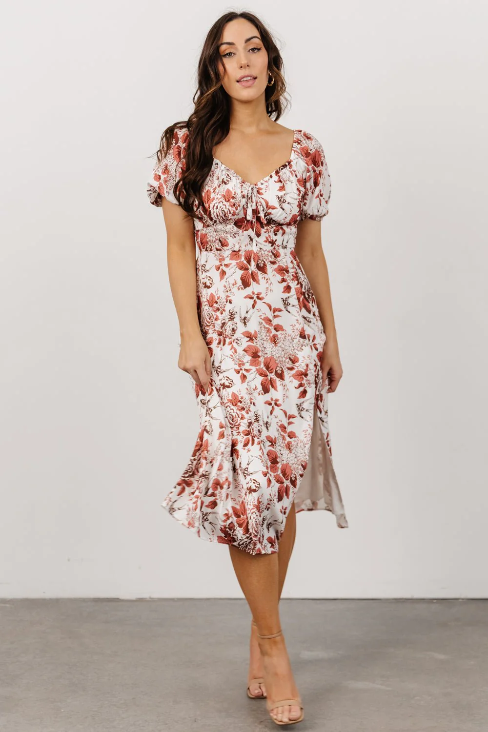 Cadence Midi Dress | Terracotta Floral