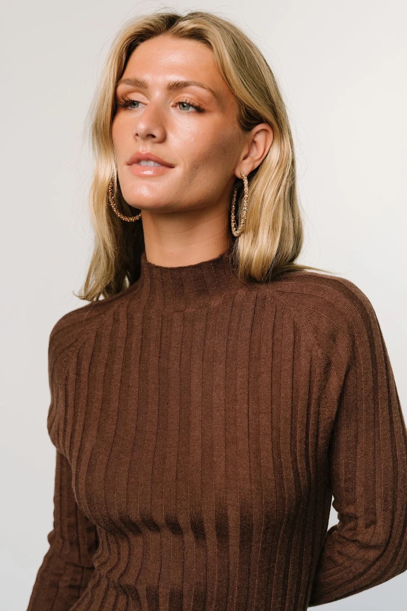 Oliver Ribbed Sweater Dress | Chocolate