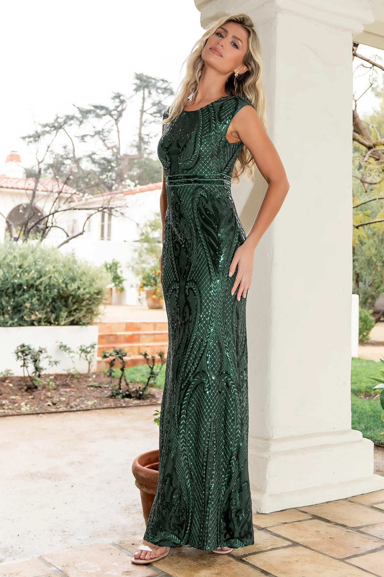Alessia Sequin Gown | Green