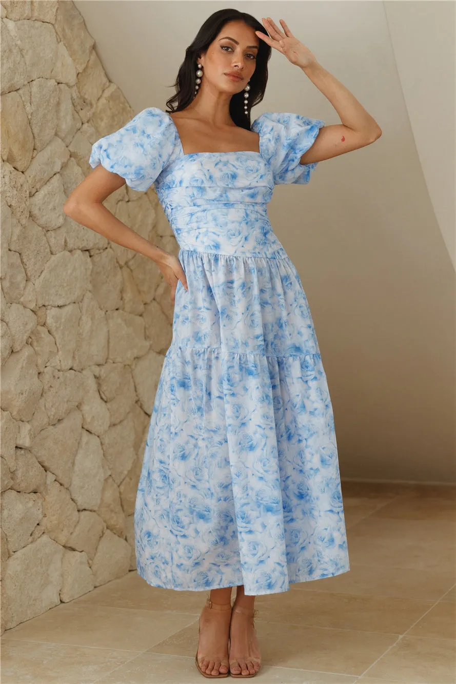 Your Girl Loves Midi Dress Blue