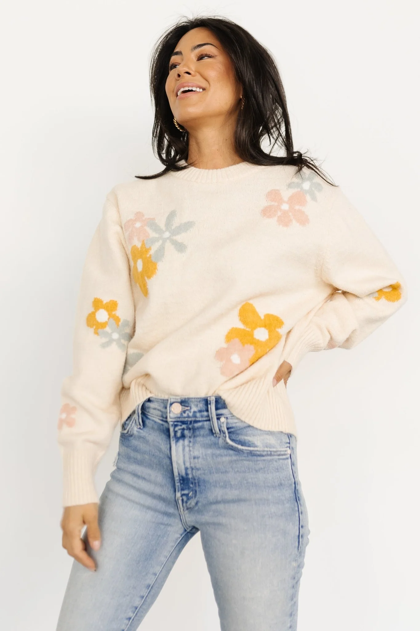 Roxy Sweater | Cream Flower
