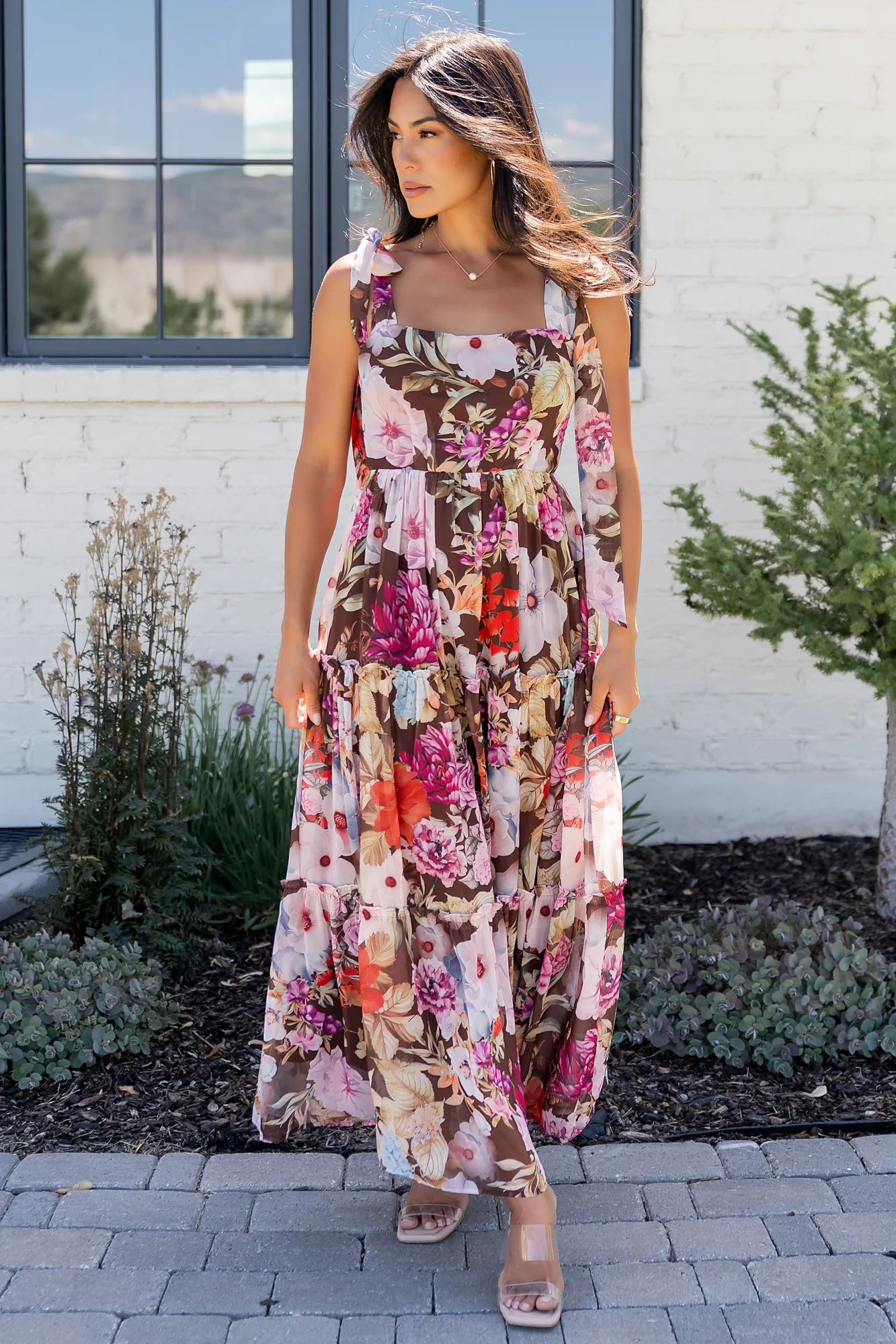 Anita Maxi Dress | Brown Multi Floral