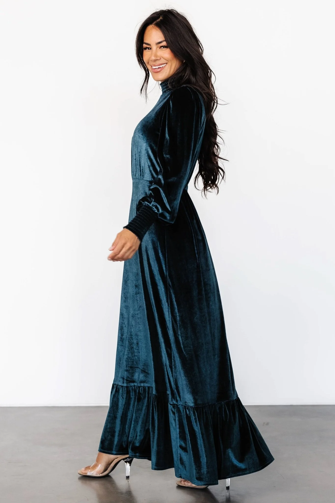 Elodie Velvet Maxi Dress | Jade