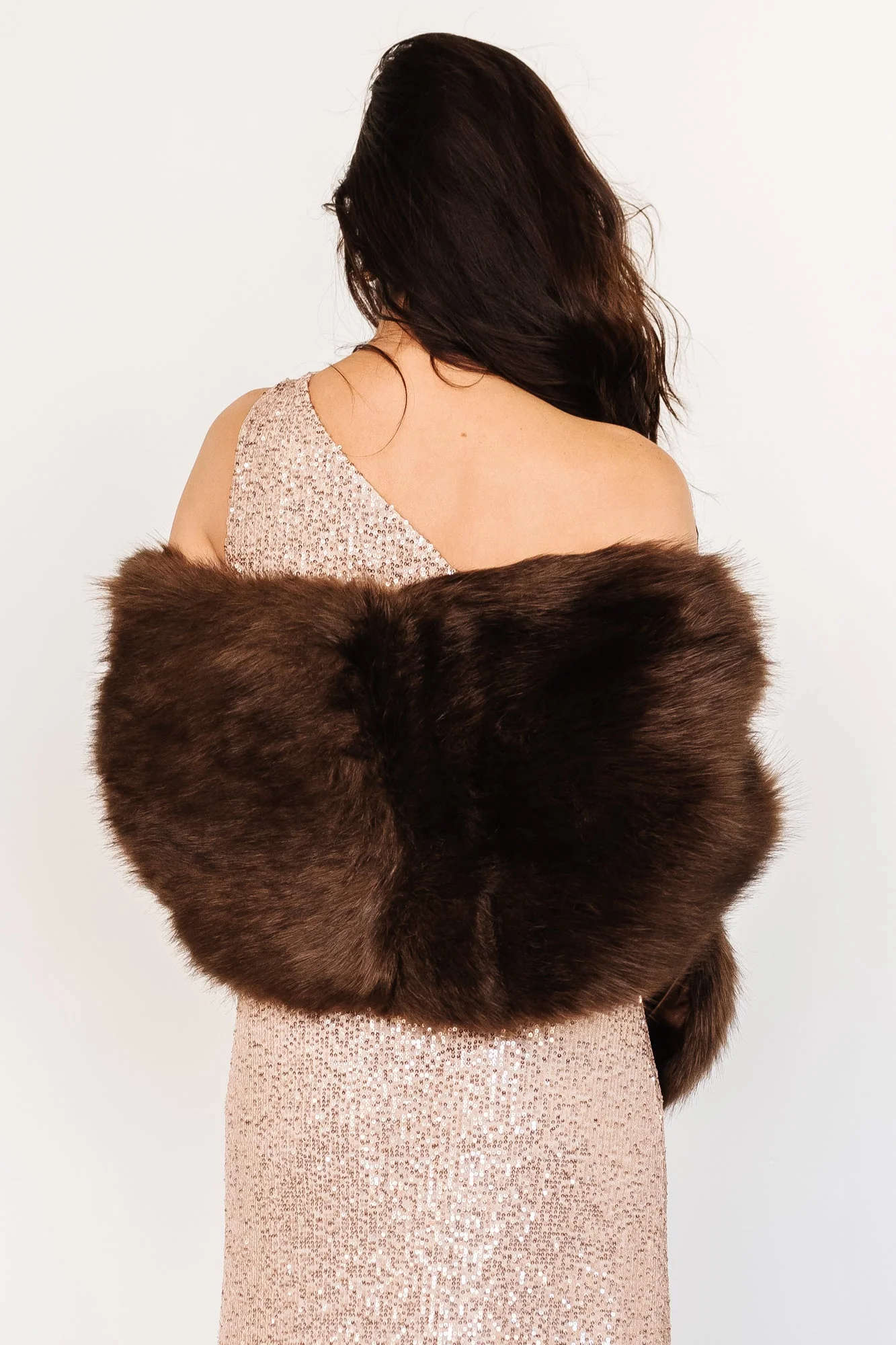 Jovie Faux Fur Shawl | Chocolate