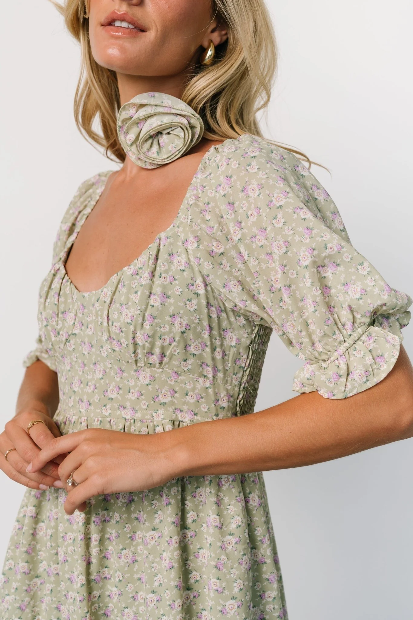 Bonnie Rosette Maxi Dress | Sage Multi