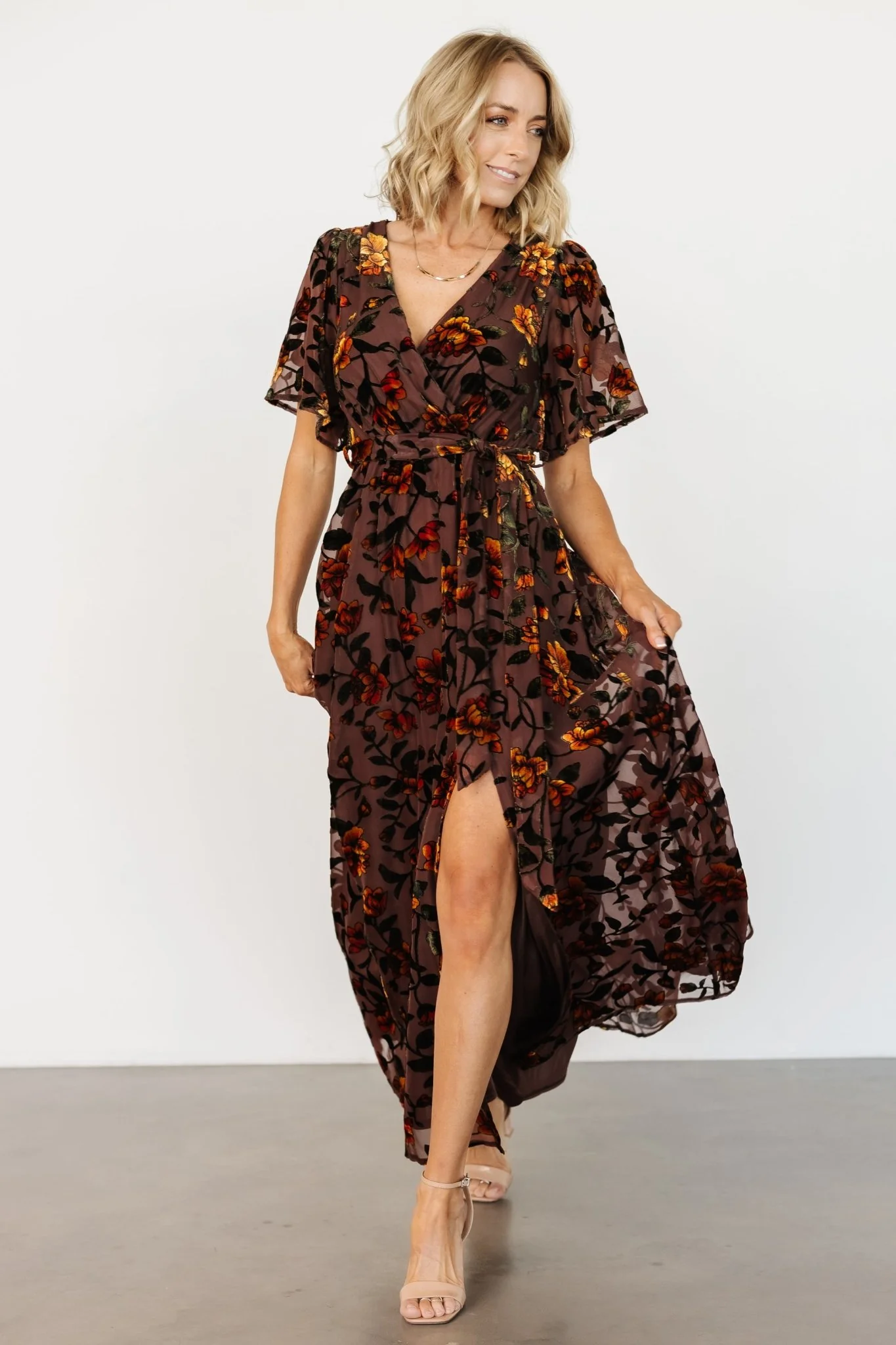 Uma Velvet Maxi Dress | Clove + Amber Floral