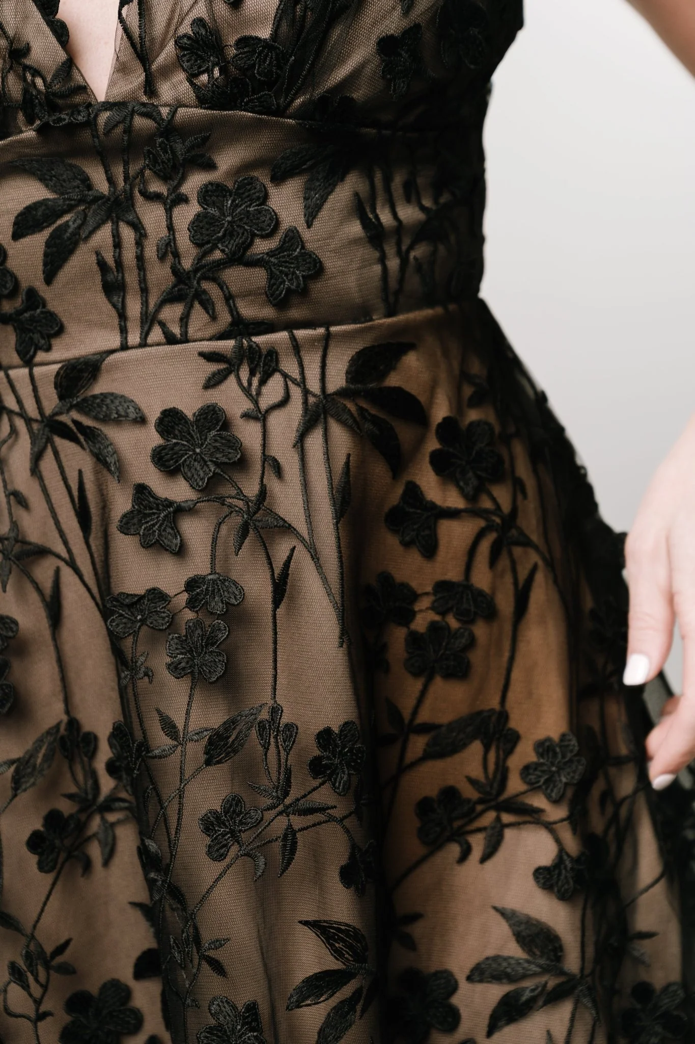 Larissa Midi Dress | Black + Nude