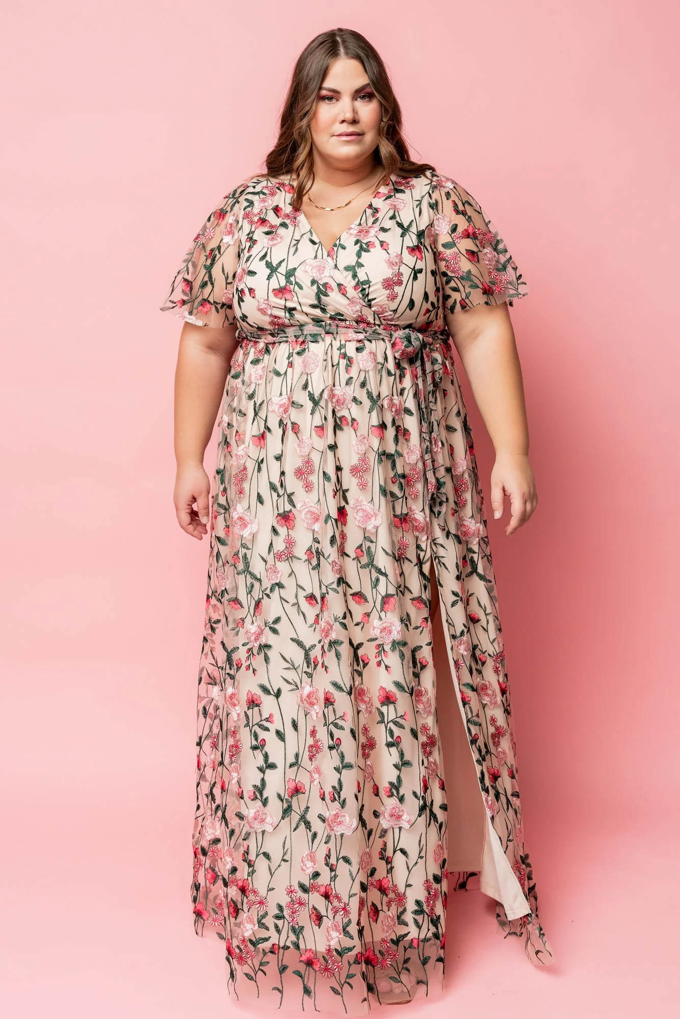 Marseille Embossed Maxi Dress | Rose Garden
