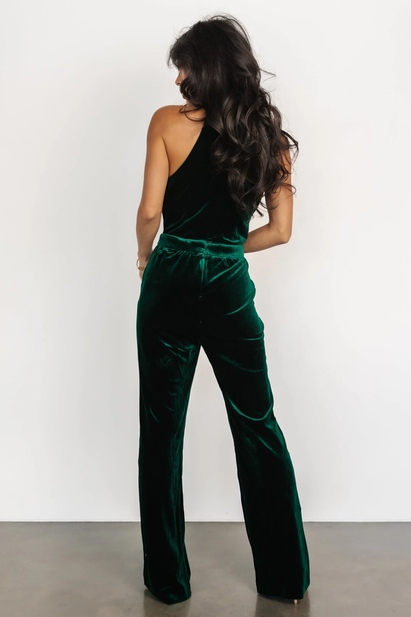 Cleopatra Velvet Jumpsuit | Dark Green