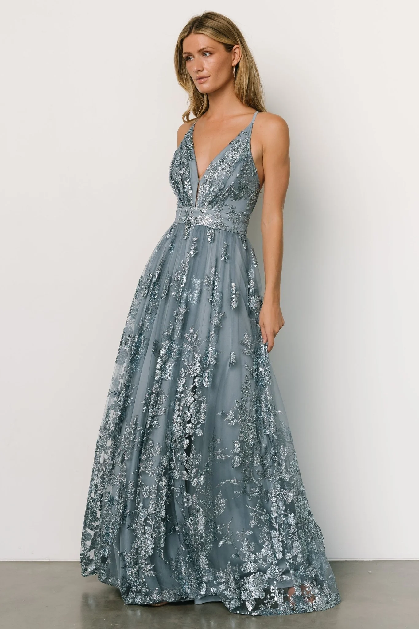 Lucienne Shimmer Maxi Gown | Blue