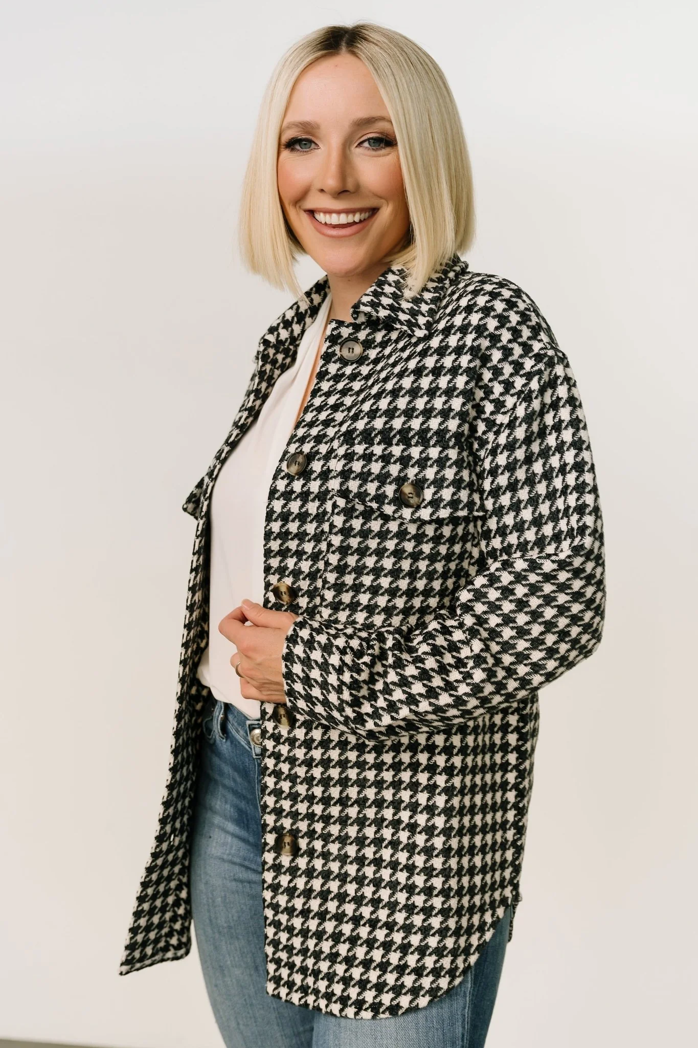 Bridger Houndstooth Jacket | Dark Navy + Ivory