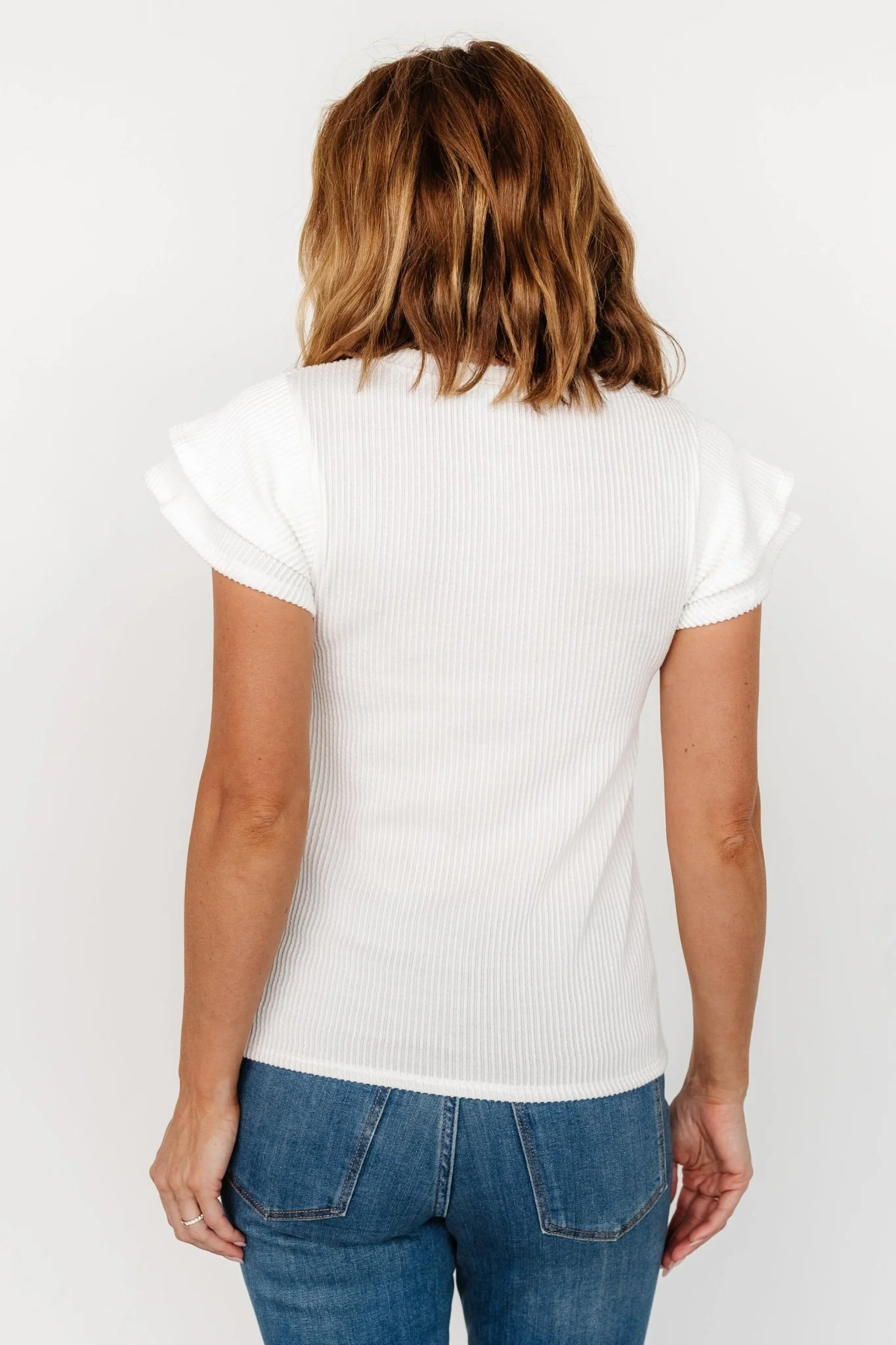 Lianna Ribbed Top | Off White