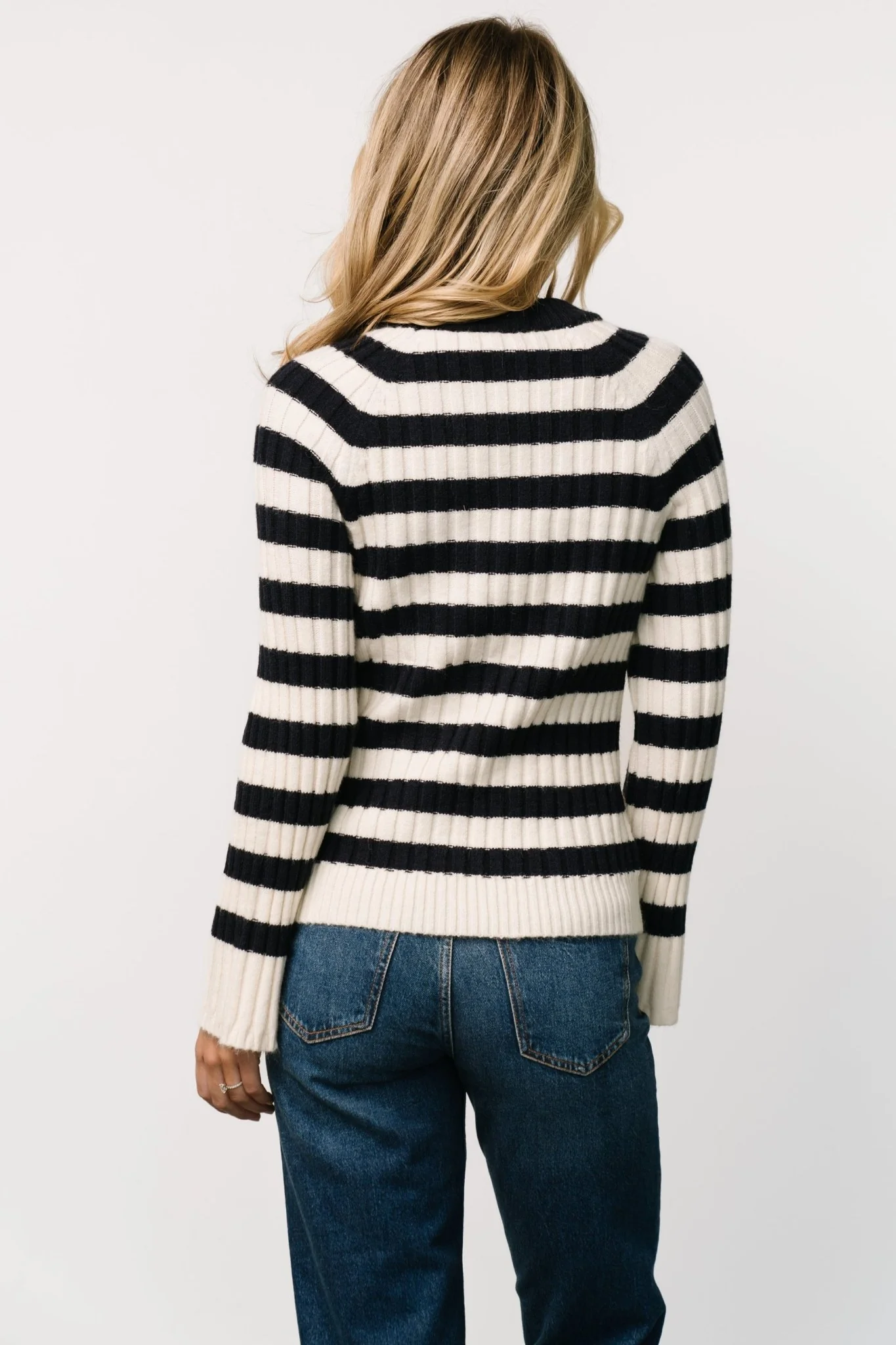 Carrie Striped Sweater | Navy + Ivory