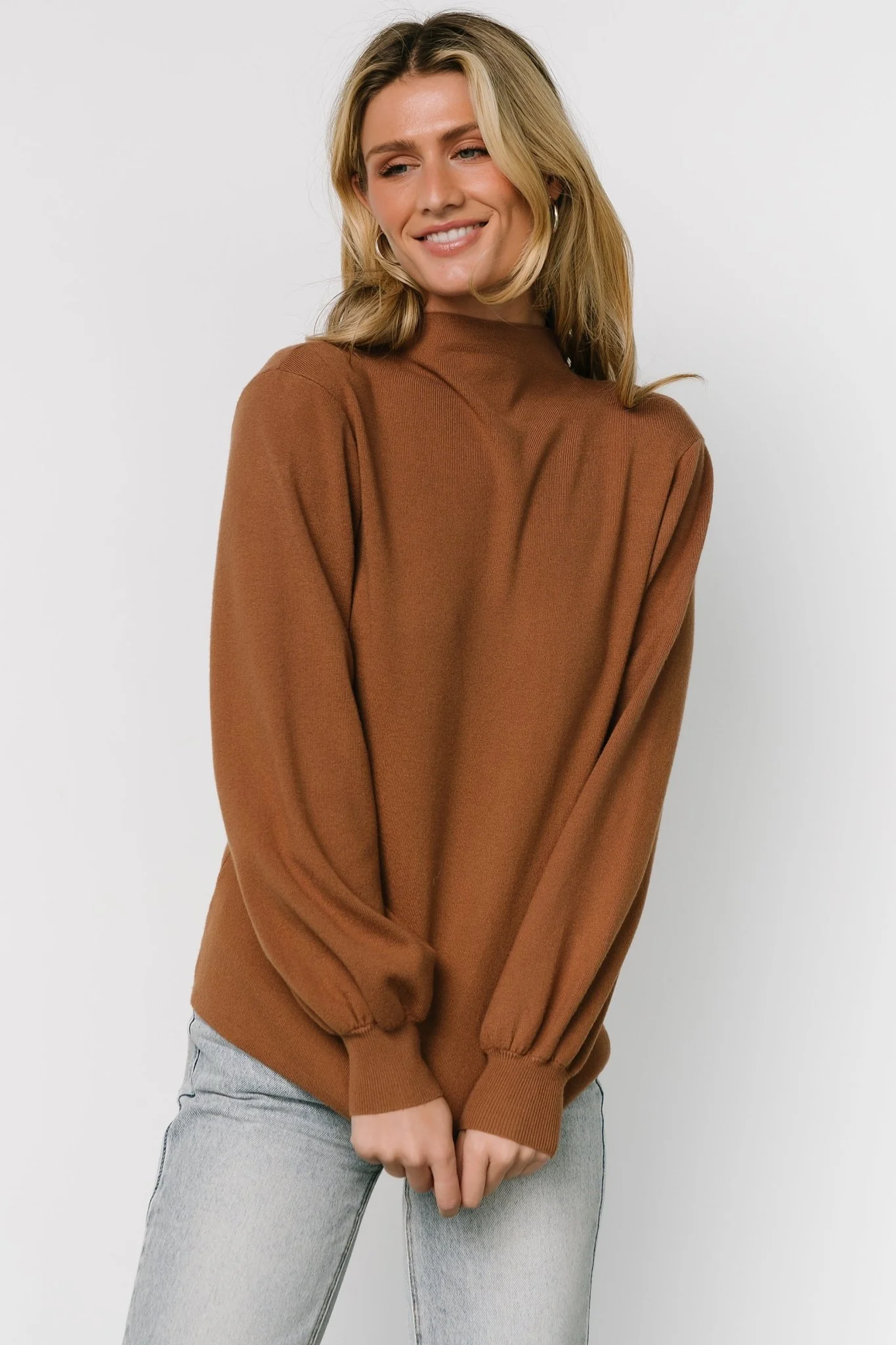 Sutton Sweater Top | Brown