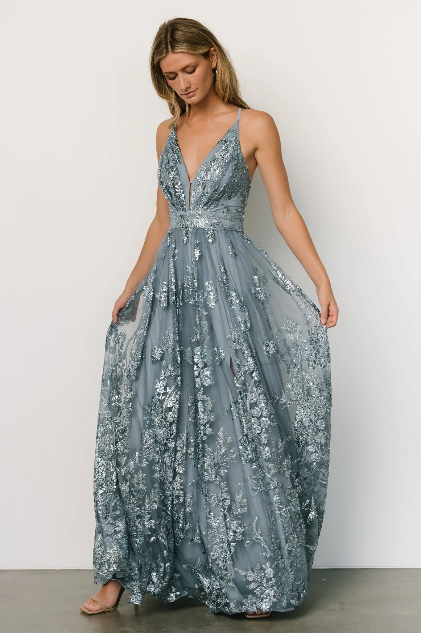 Lucienne Shimmer Maxi Gown | Blue