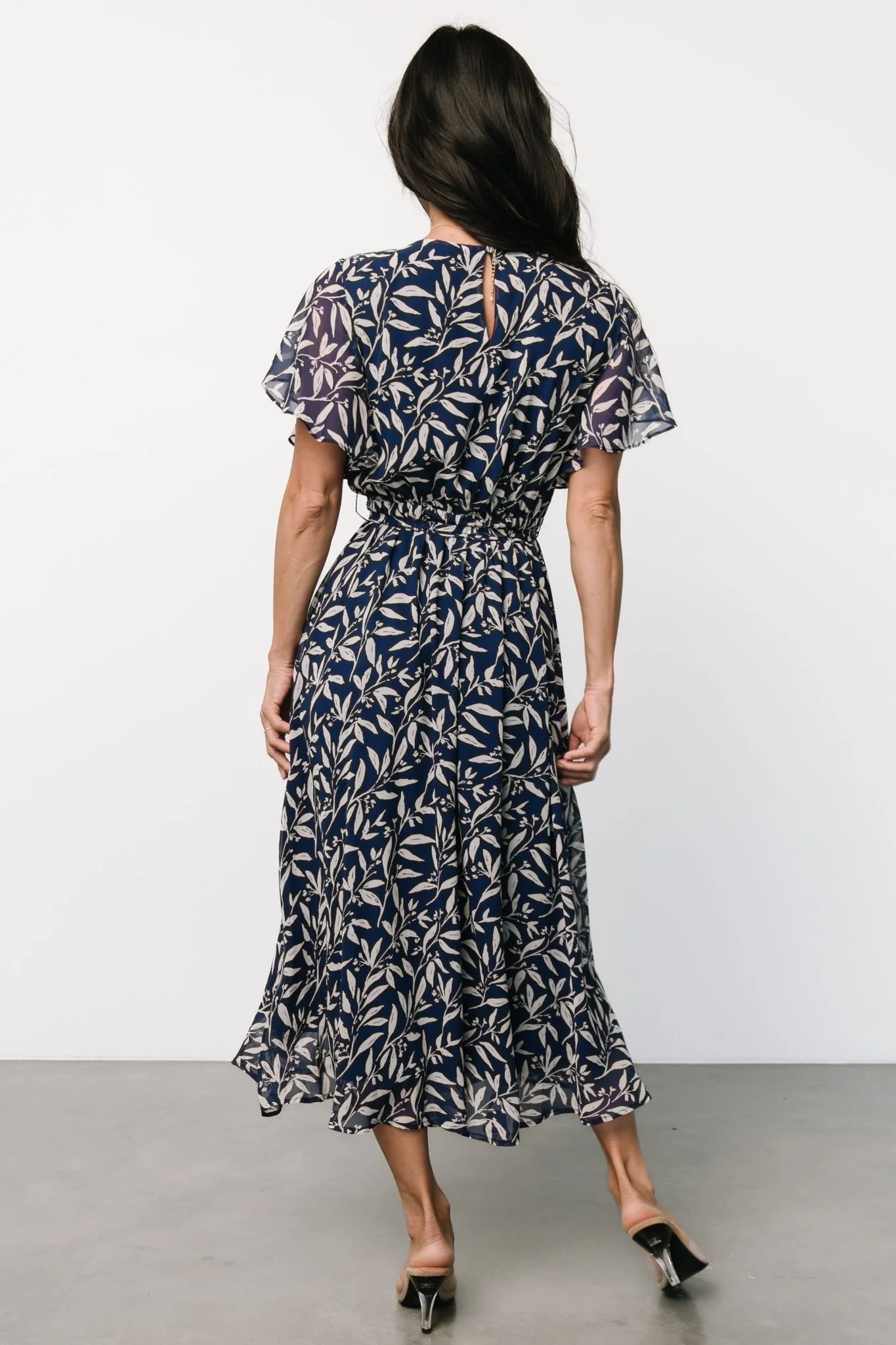 Laurel Midi Dress | Blue + Gray Floral