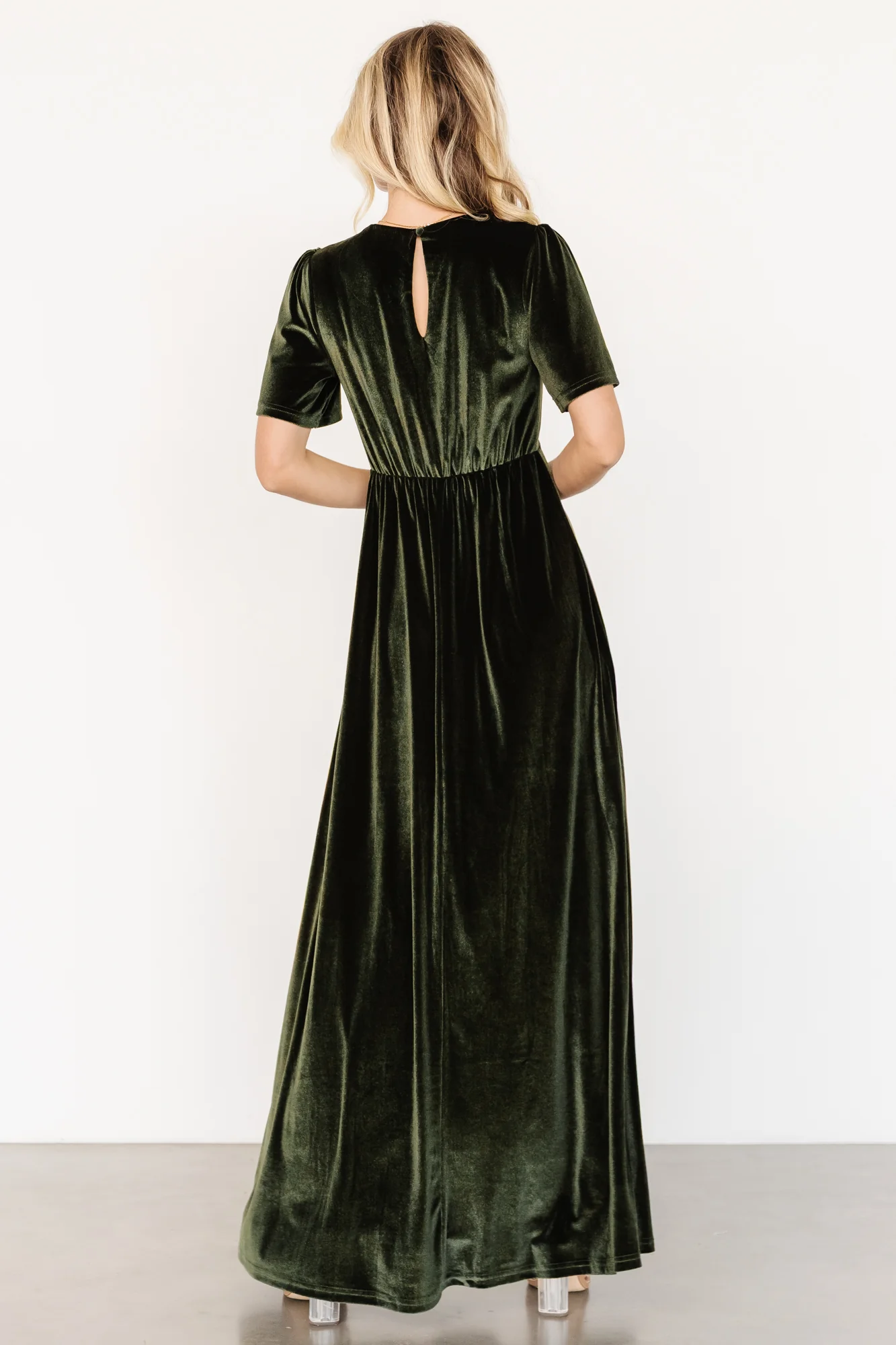 Vivian Velvet Maxi Dress | Olive