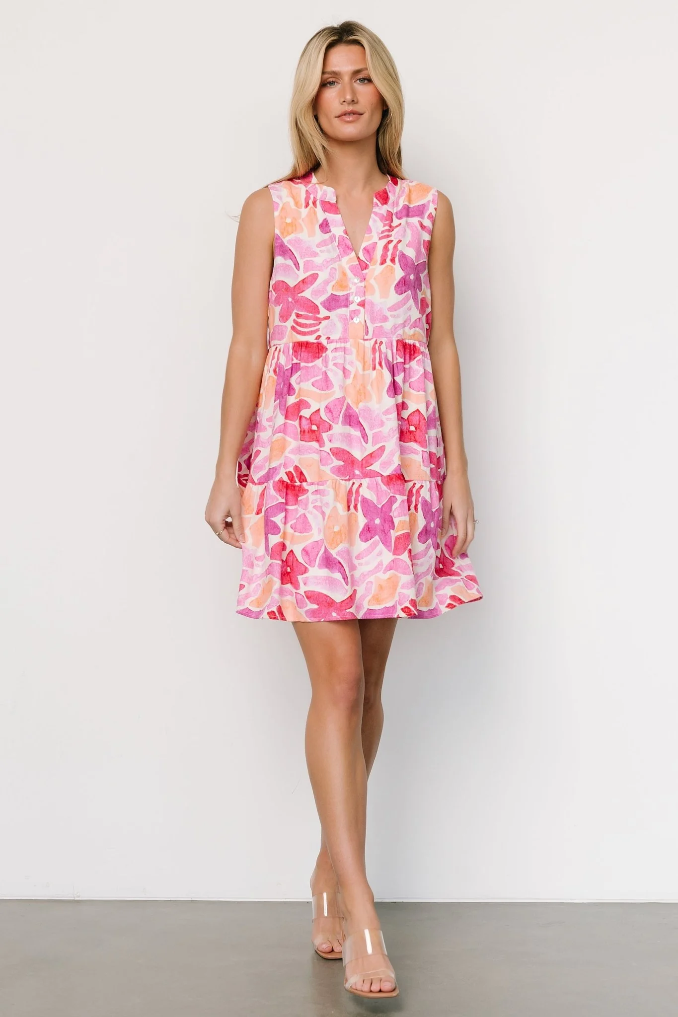 Cami Short Dress | Pink Multi