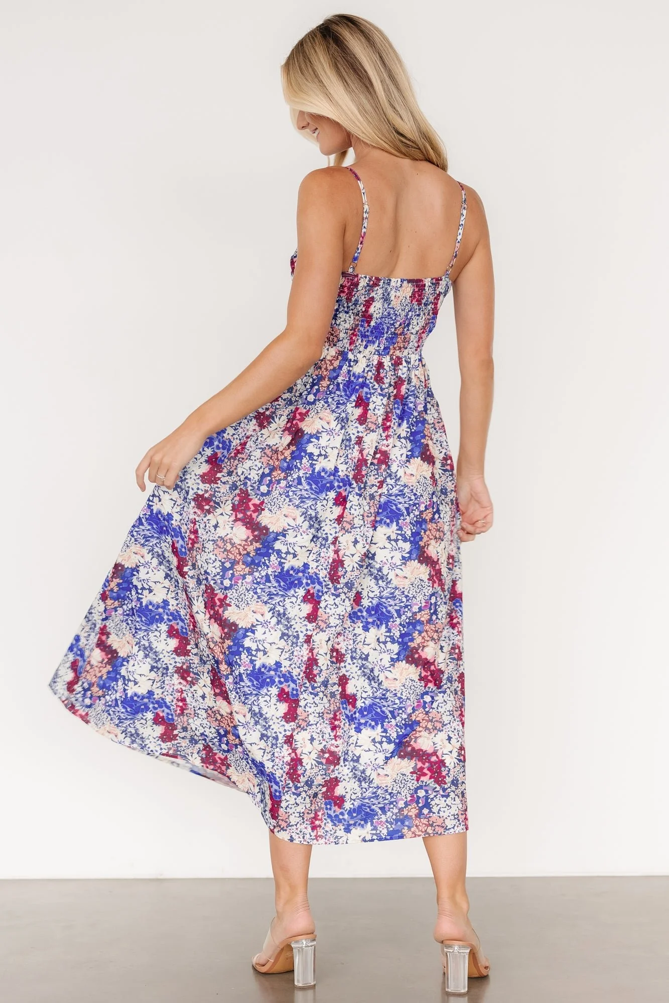 Evette Sweetheart Tank Dress | Blue Multi