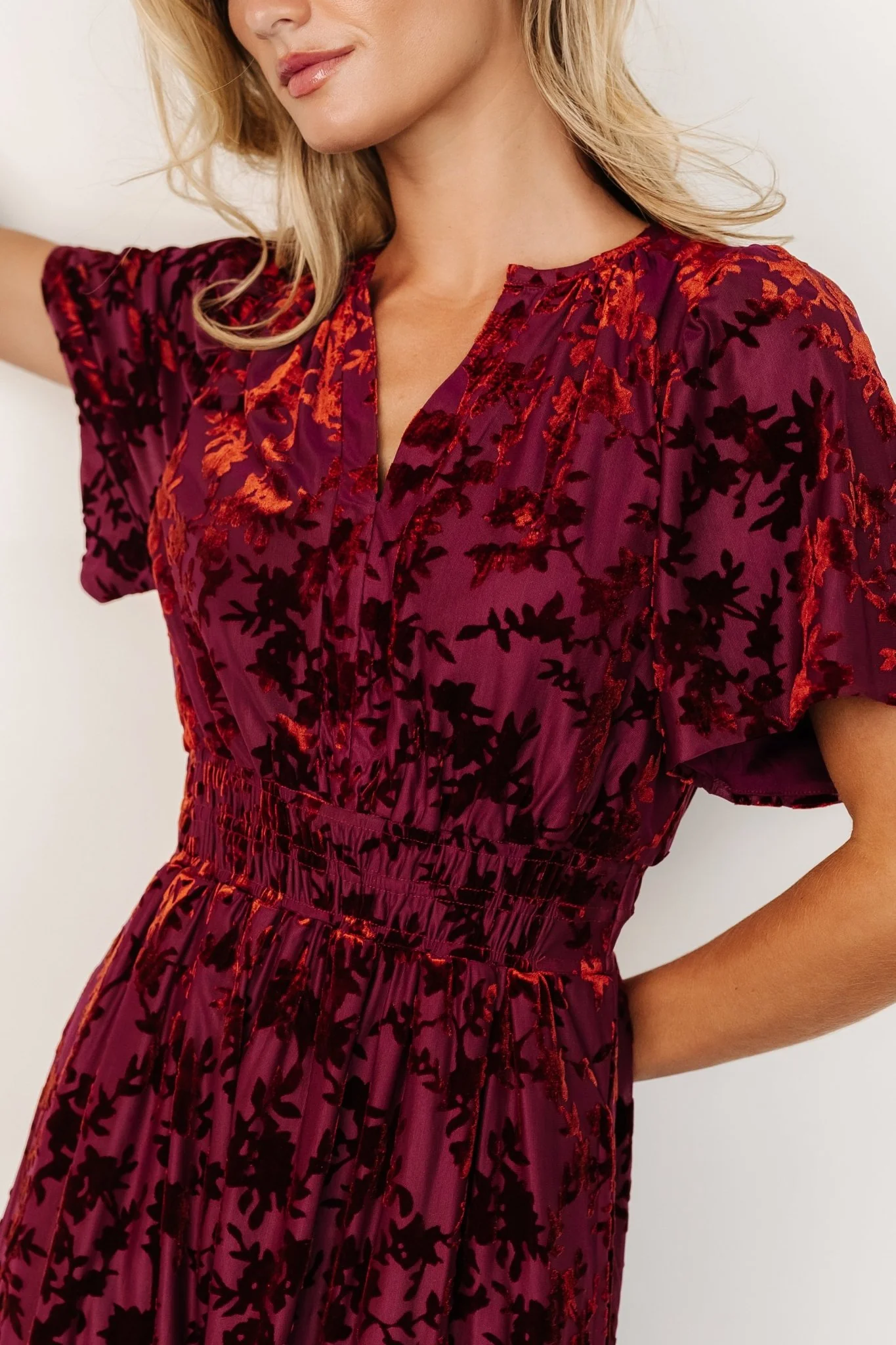 Bronwyn Velvet Dress | Rust