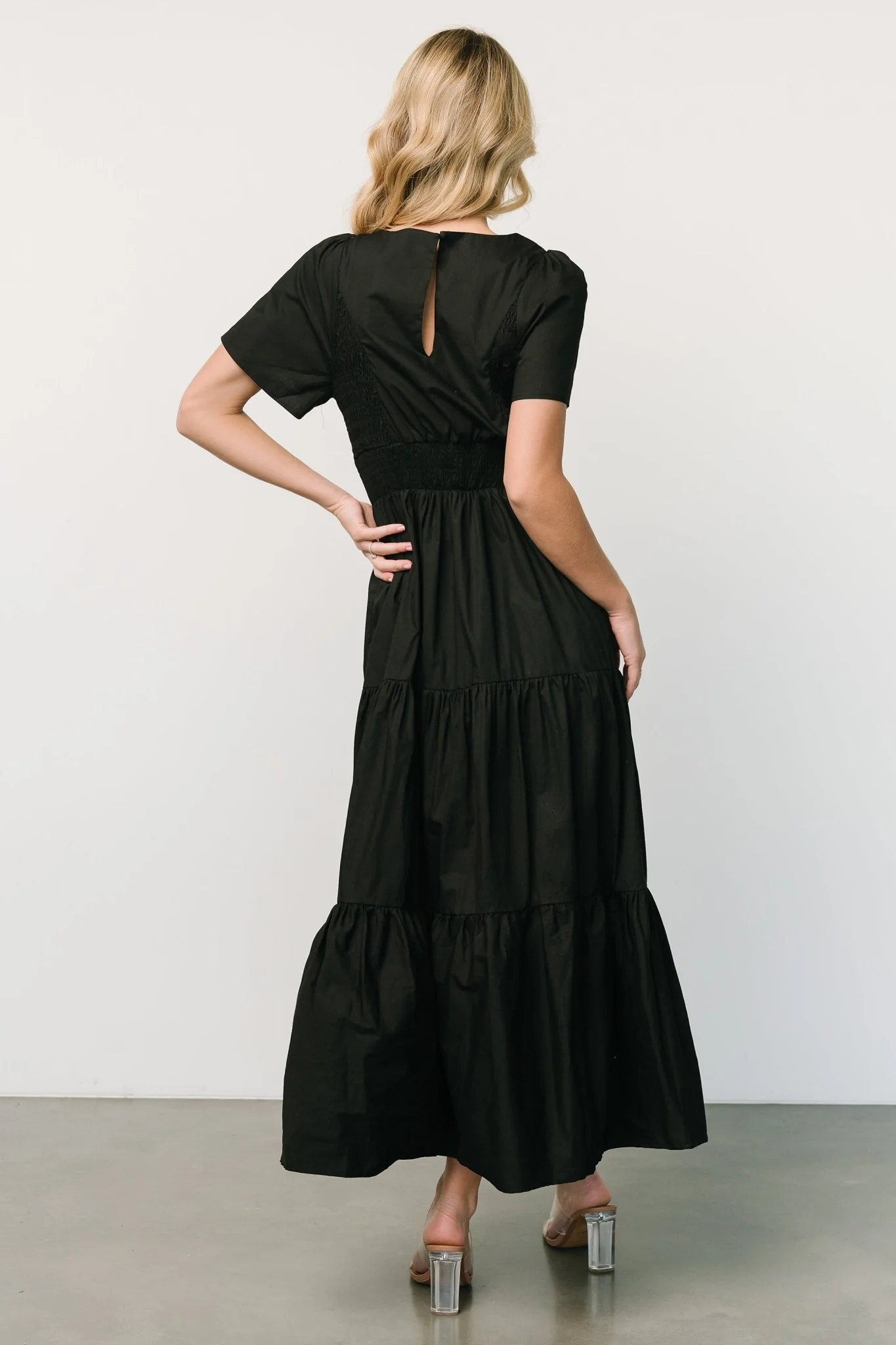 Johanne Poplin Dress | Black