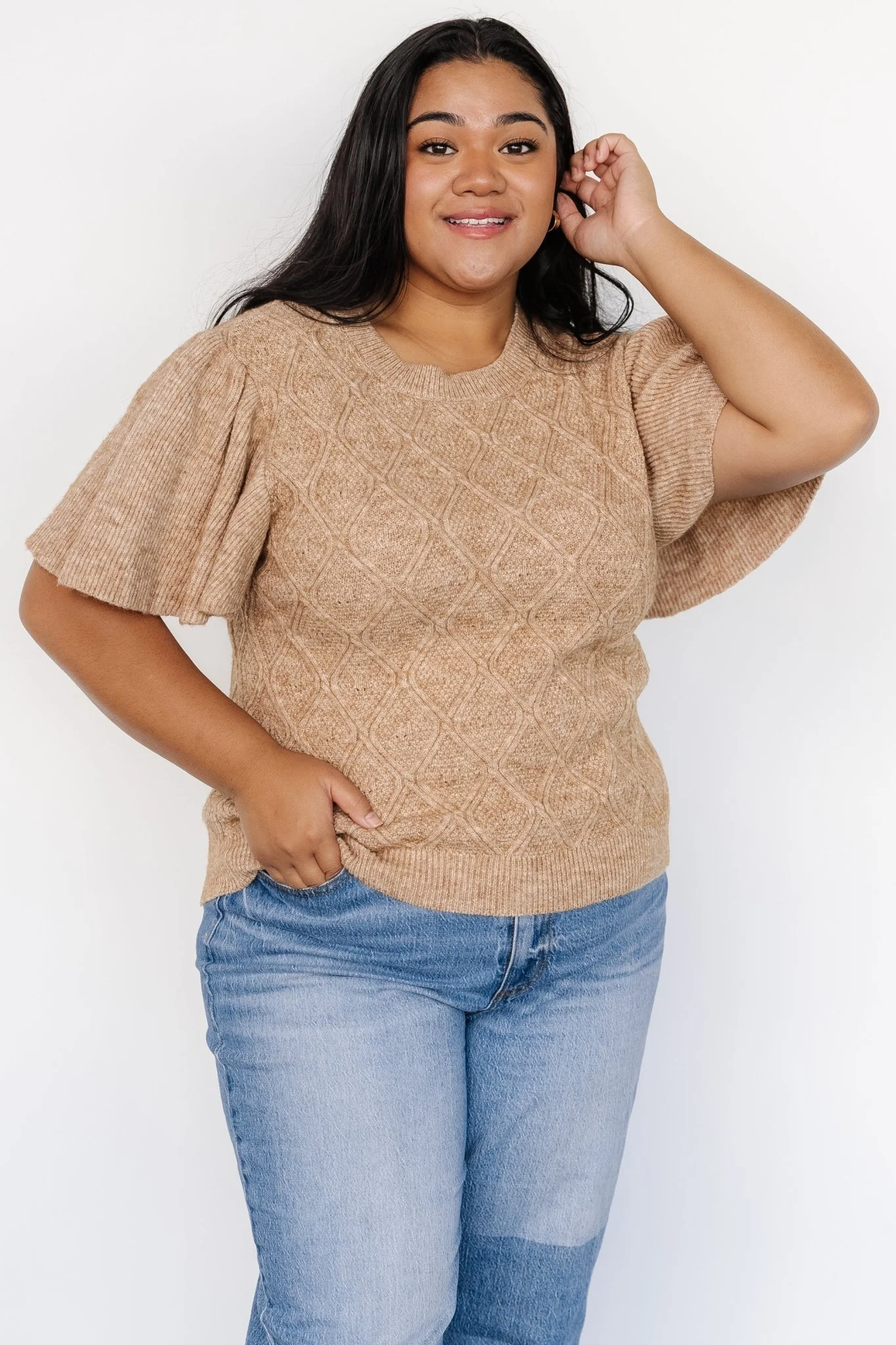 Asa Knit Sweater Top | Caramel