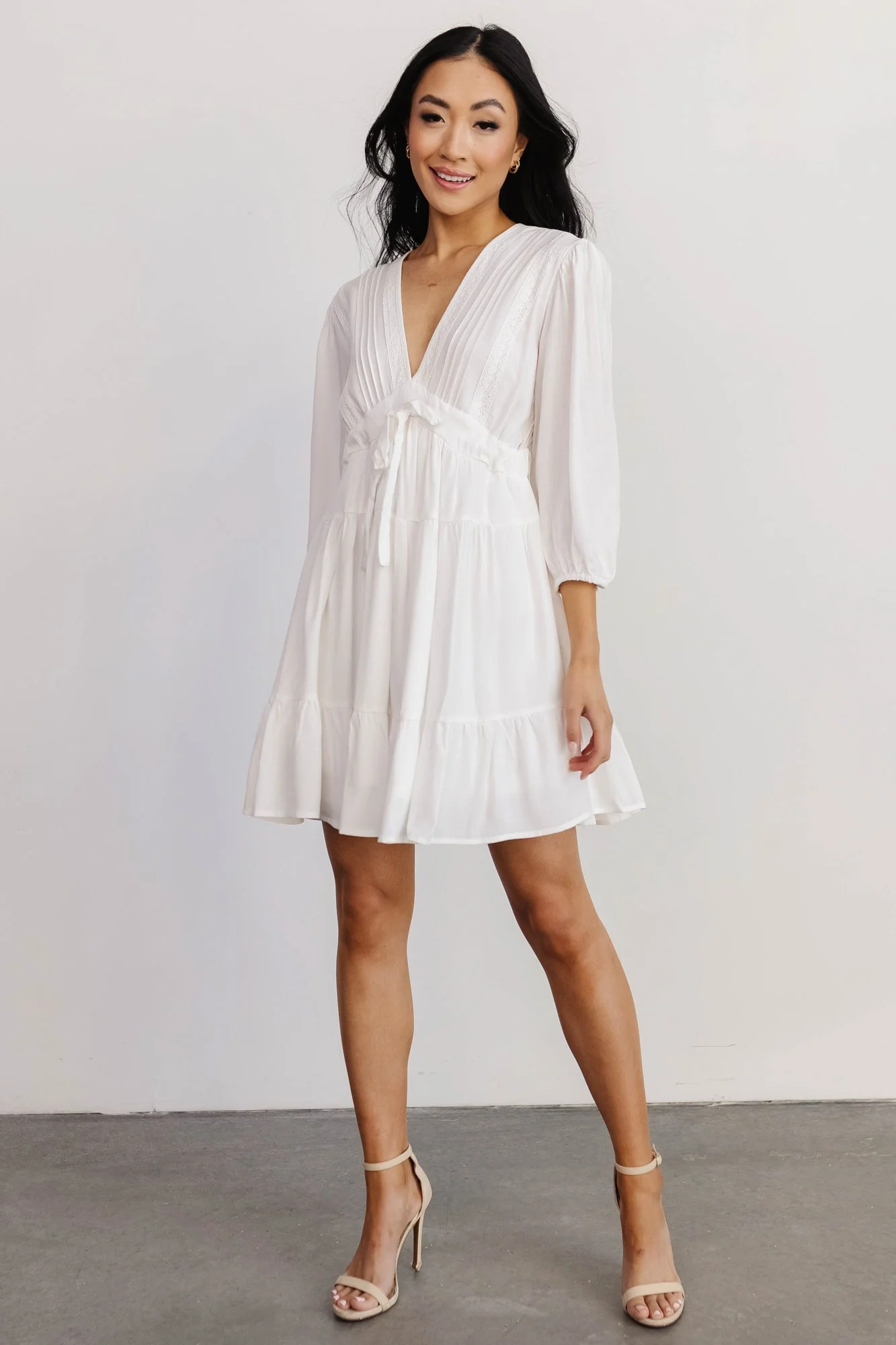 Amelia Boho Mini Dress | Off White