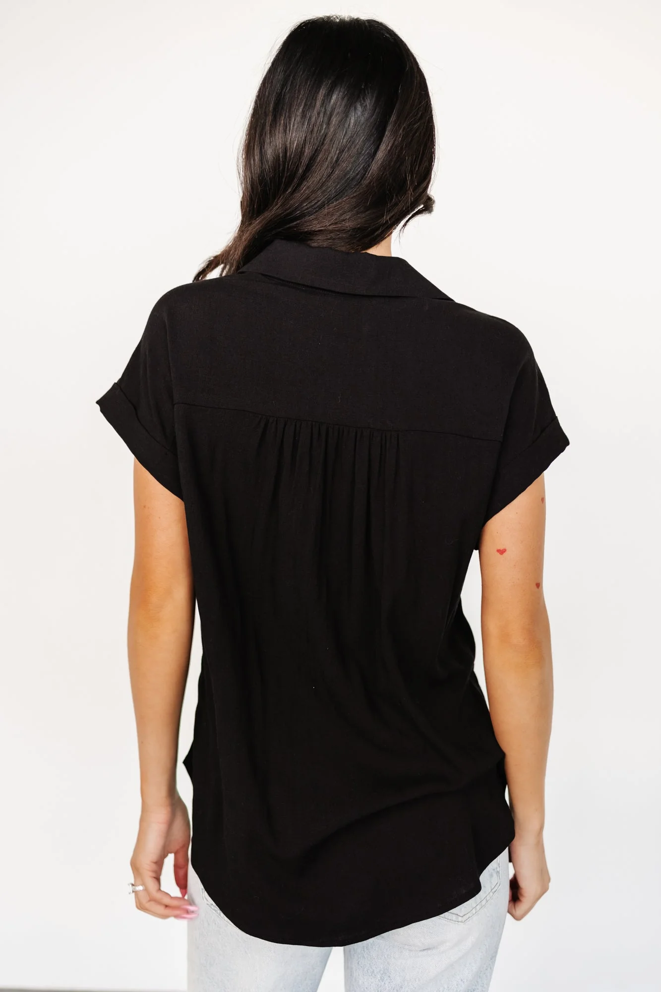 Clarke Button Up Top | Black