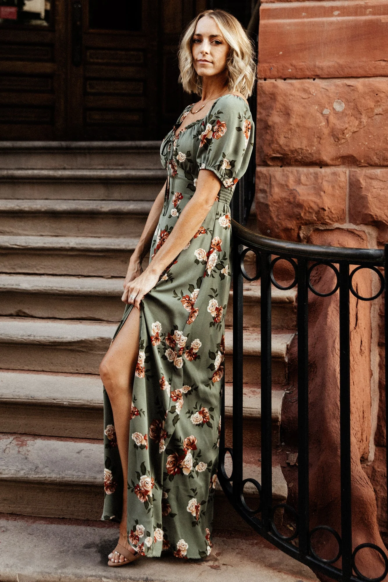 Angela Maxi Dress | Olive Rose Floral