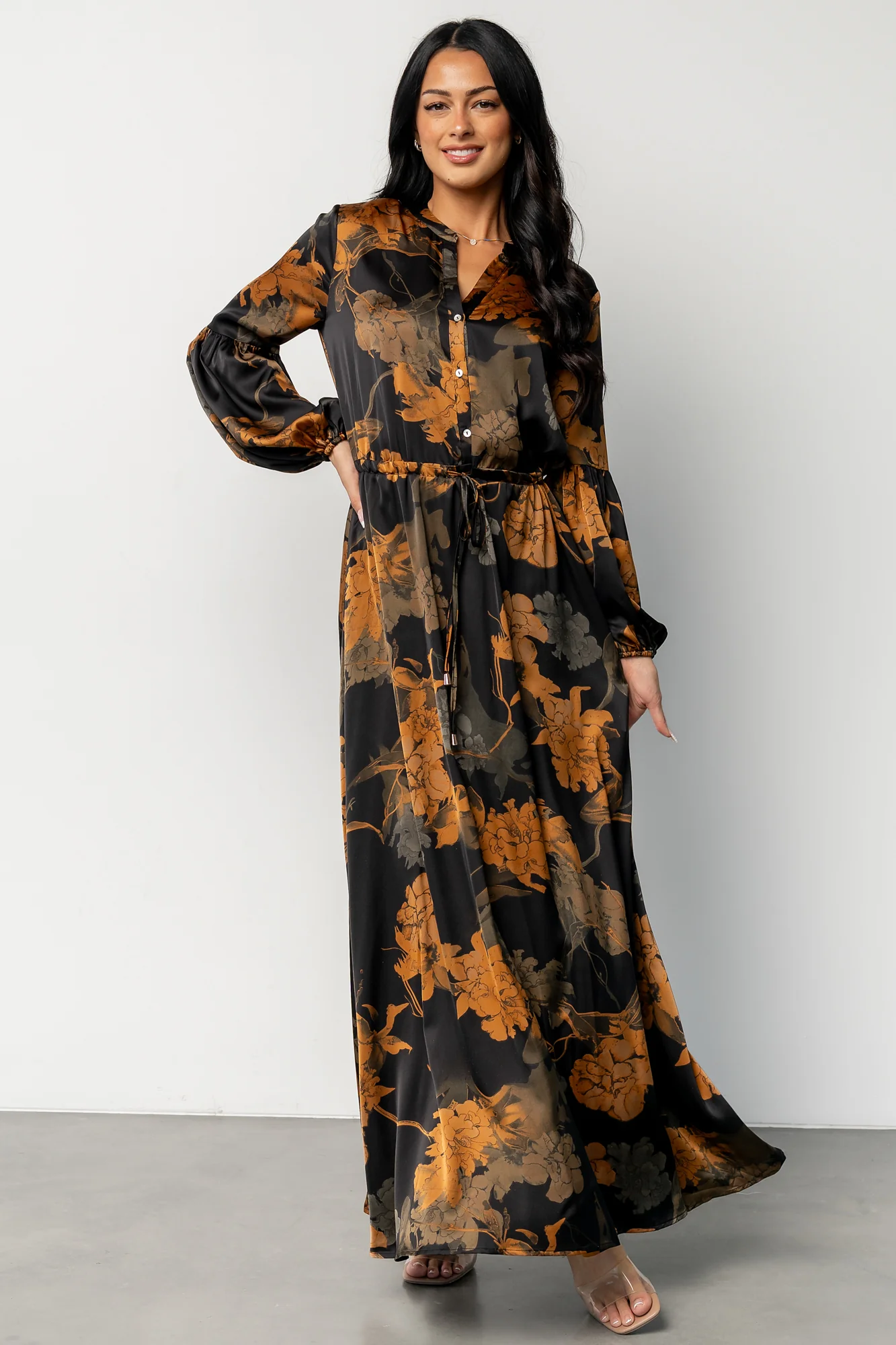 Helen Maxi Dress | Black + Gold