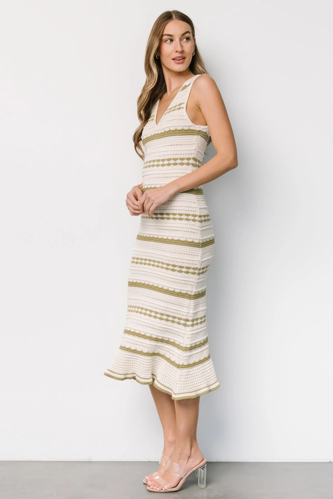 Nicolette Pointelle Dress | Cream + Sage