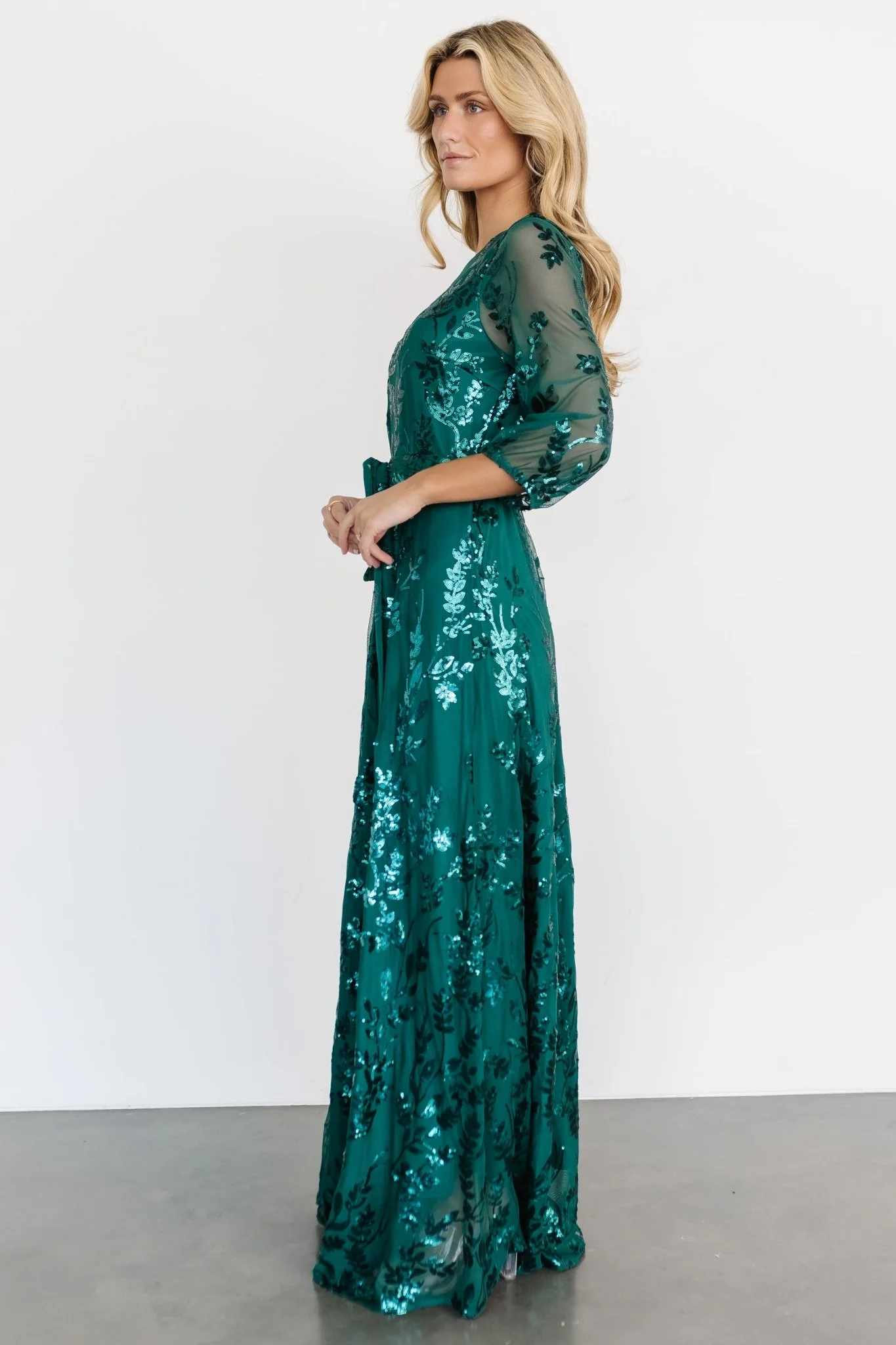 Destiny Sequin Maxi Dress | Emerald