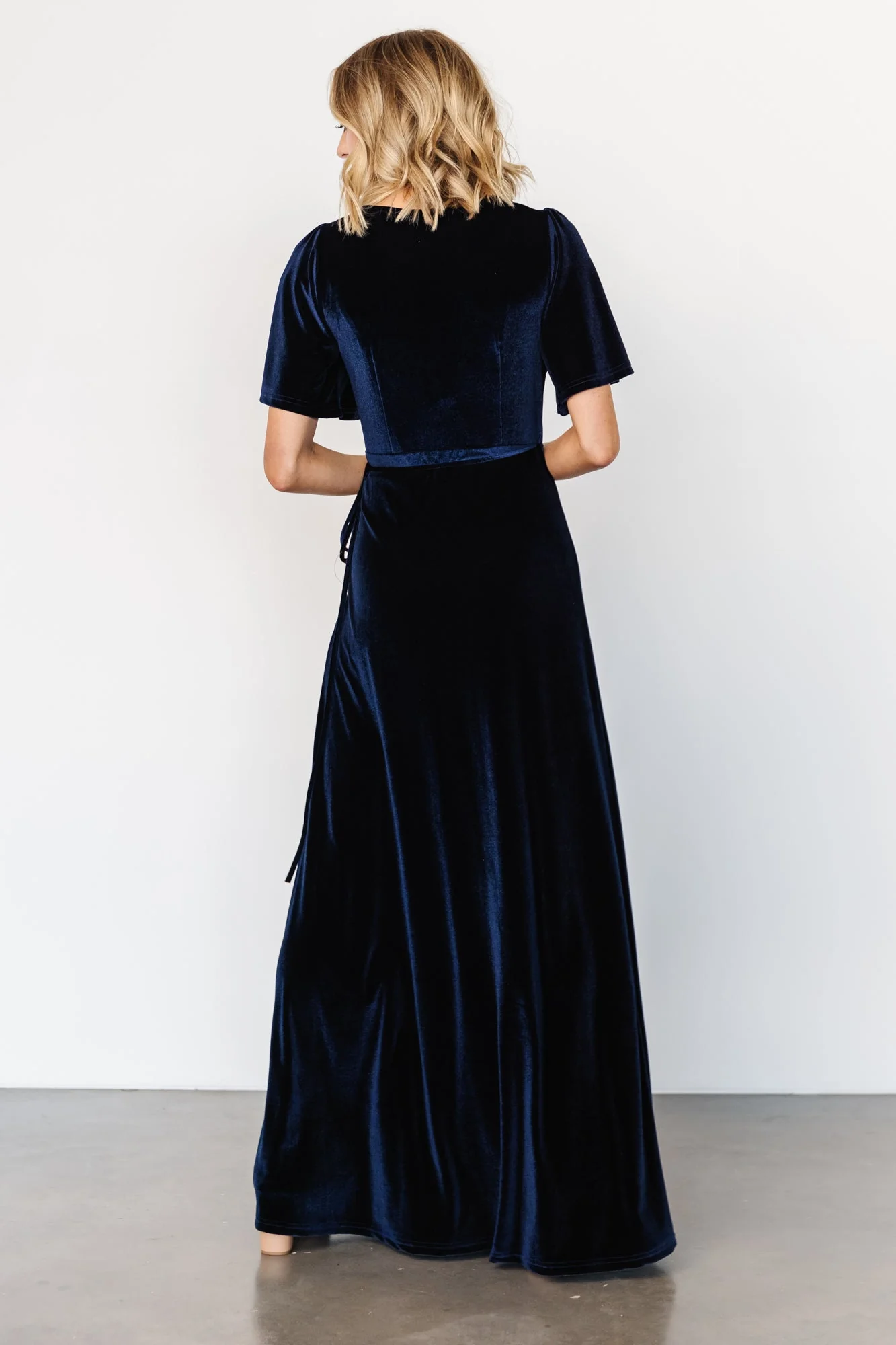 Meghan Velvet Wrap Maxi Dress | Navy
