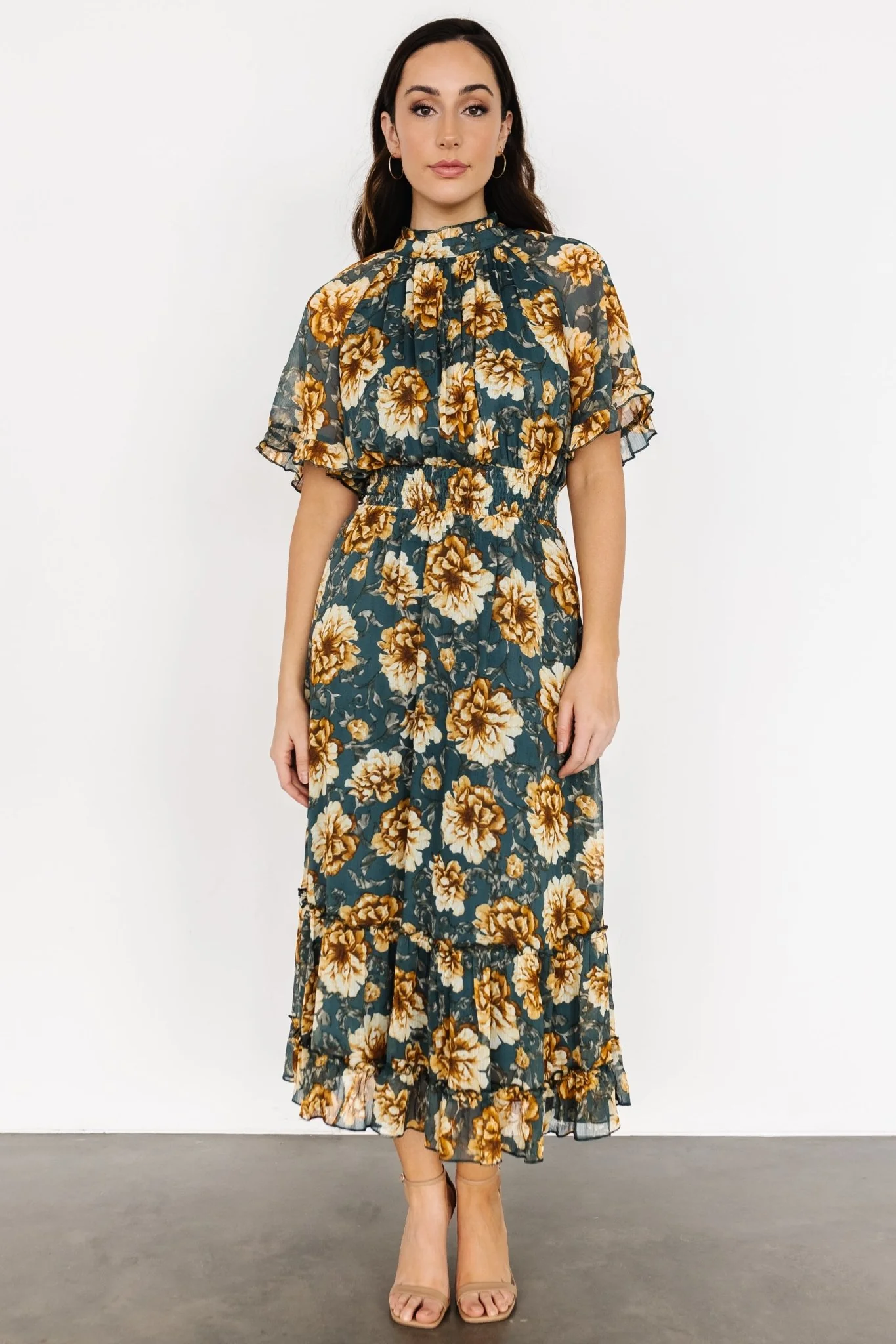Ashton Maxi Dress | Topaz + Gold Floral