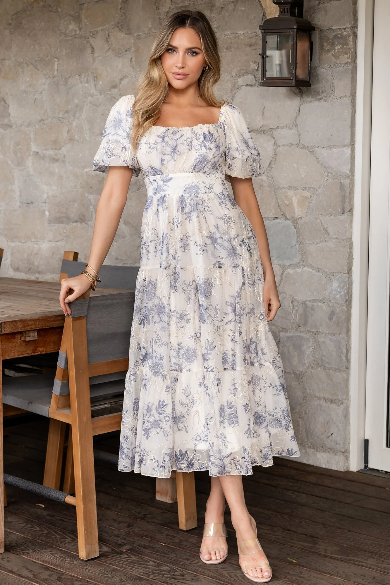 Annabeth Midi Dress | Cream + Slate Floral