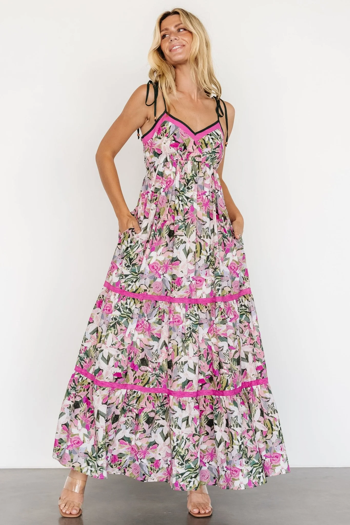Pierrette Maxi Dress | Pink Multi