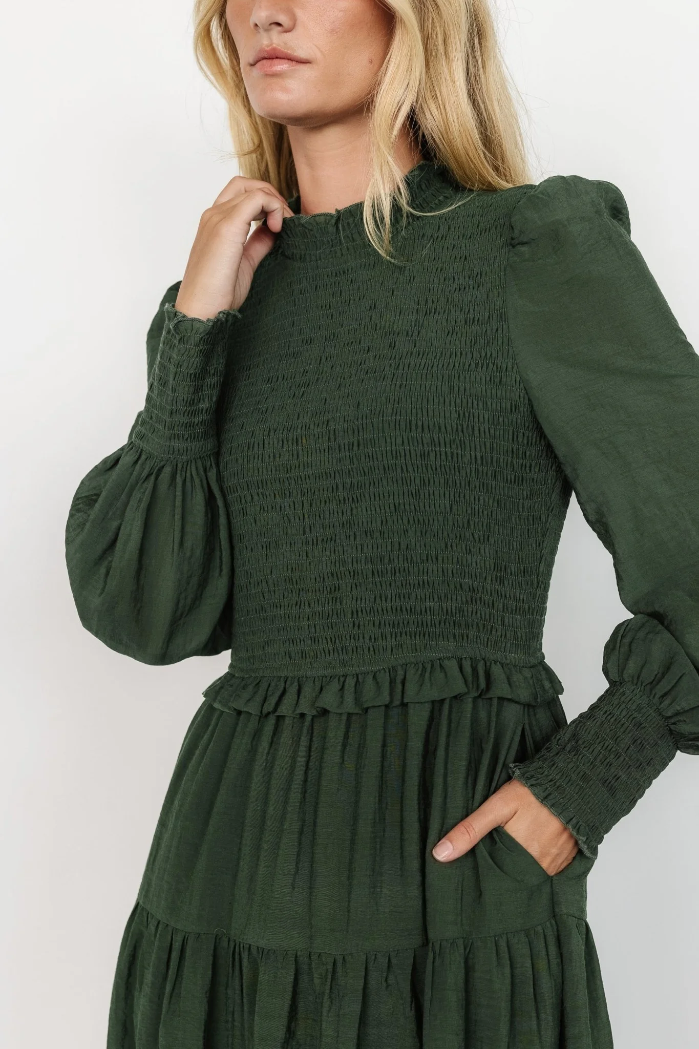 Daria Smocked Maxi Dress | Juniper Green