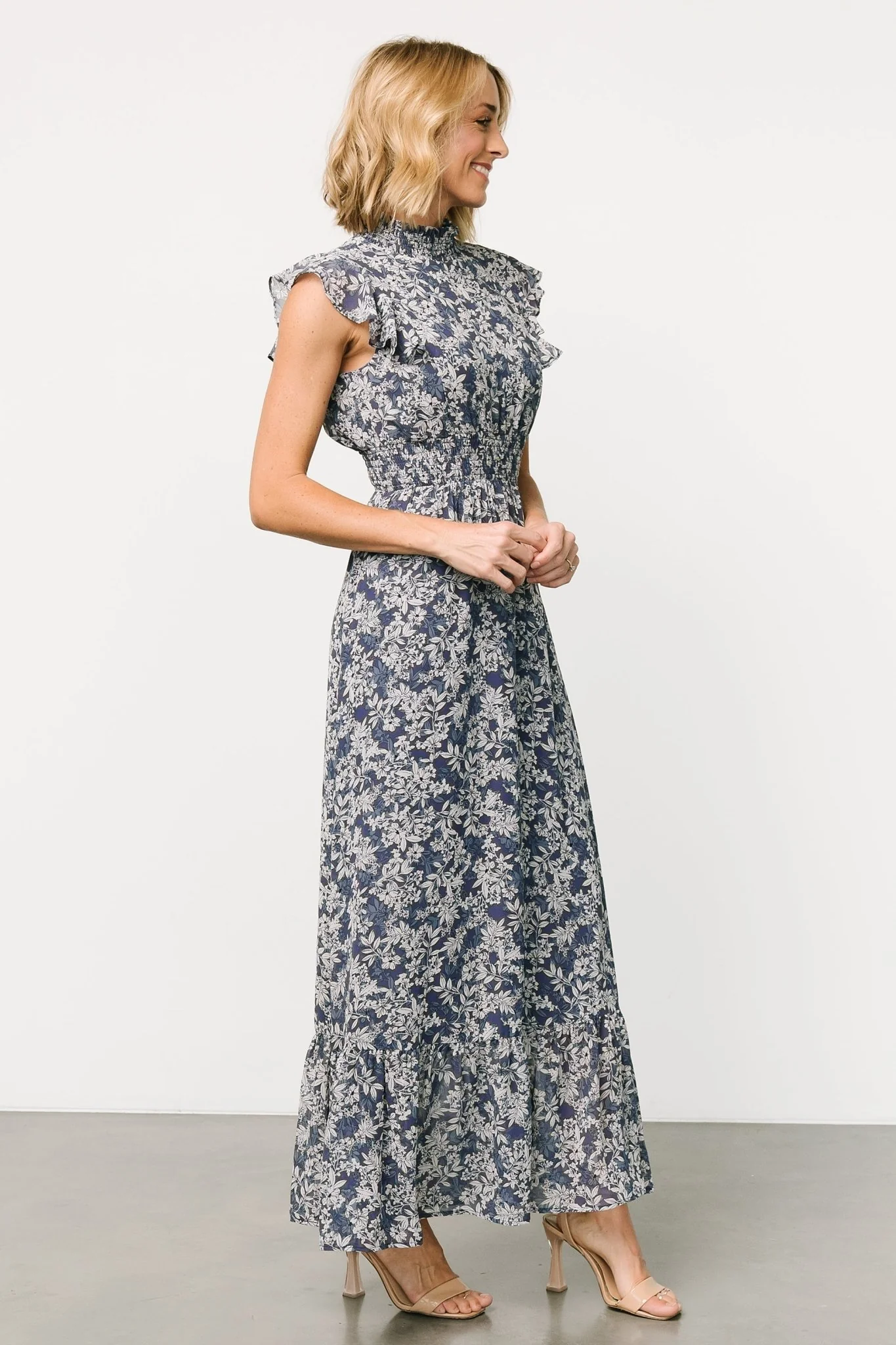 Kearny Ruffle Maxi Dress | Slate Print