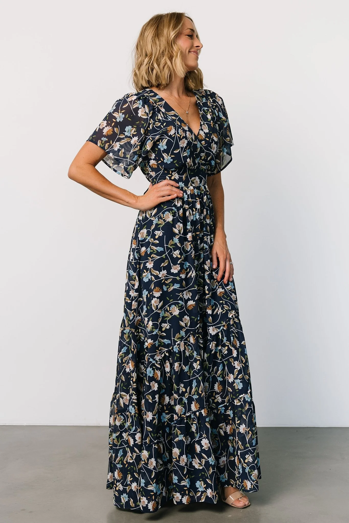 Katherine Maxi Dress | Dark Blue Floral