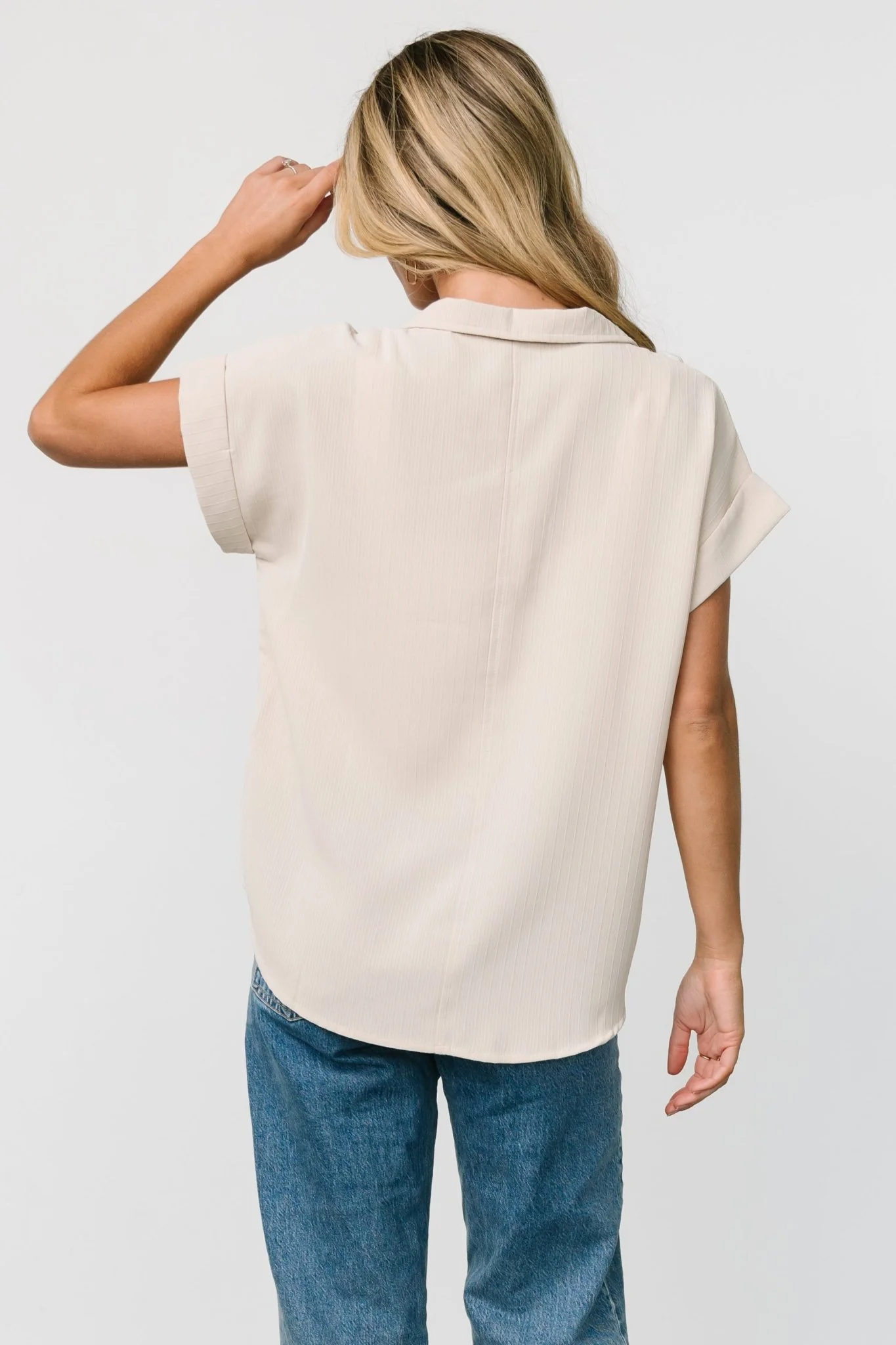 Shaylee Button Up Top | Natural