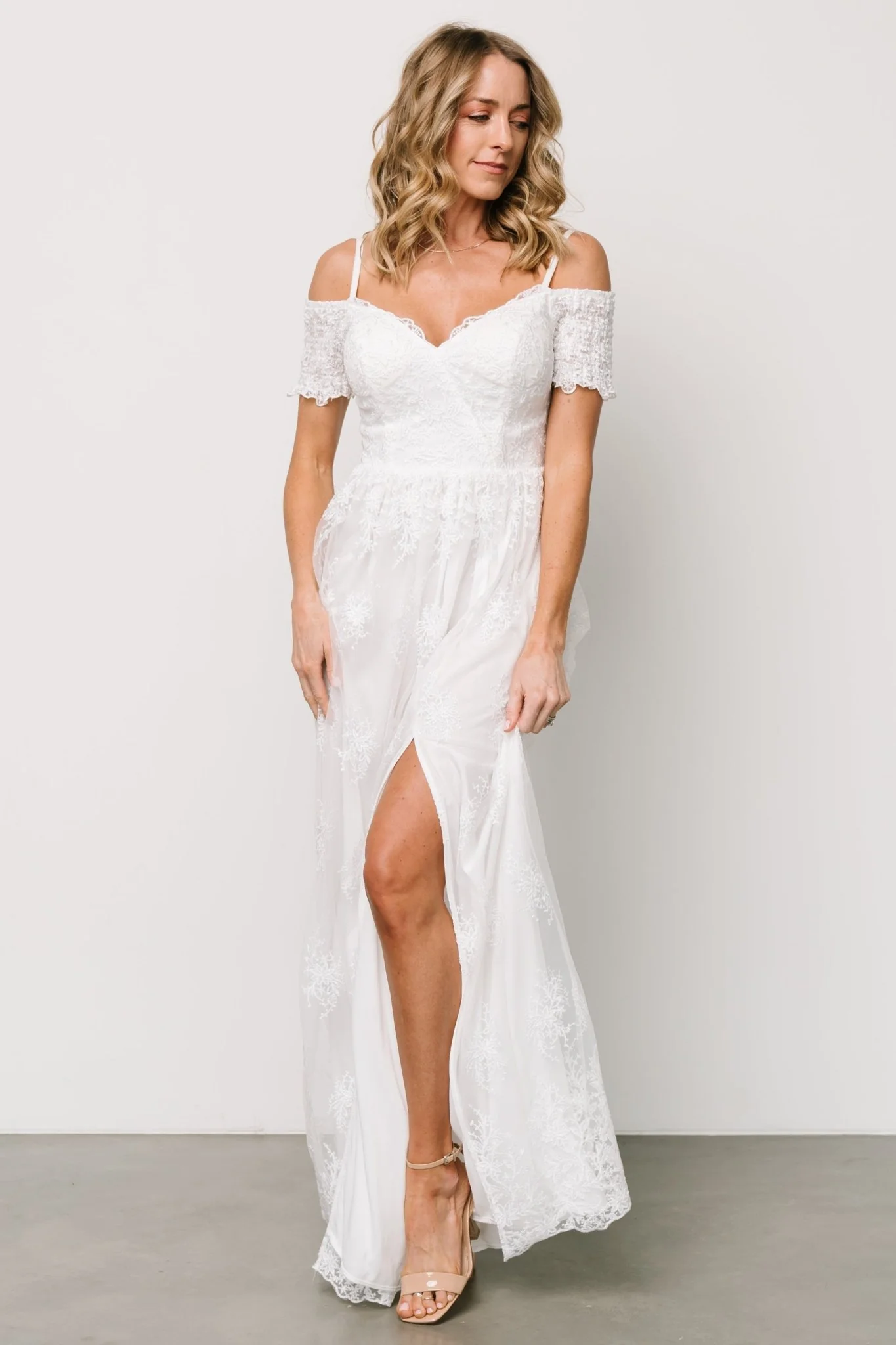 Esperanza Tulle Embroidered Maxi Dress | Off White