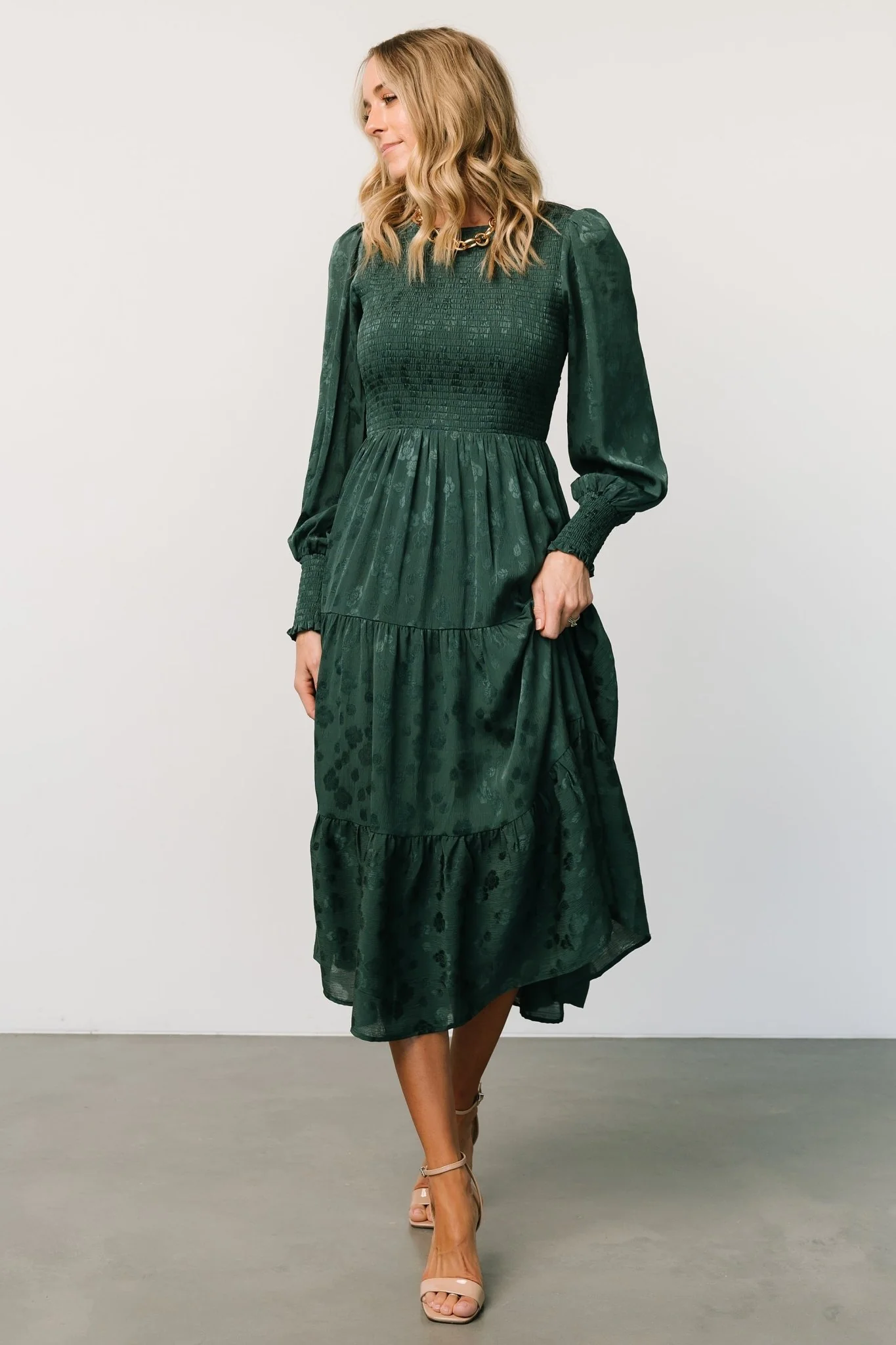 Stockholm Smocked Dress | Dark Green