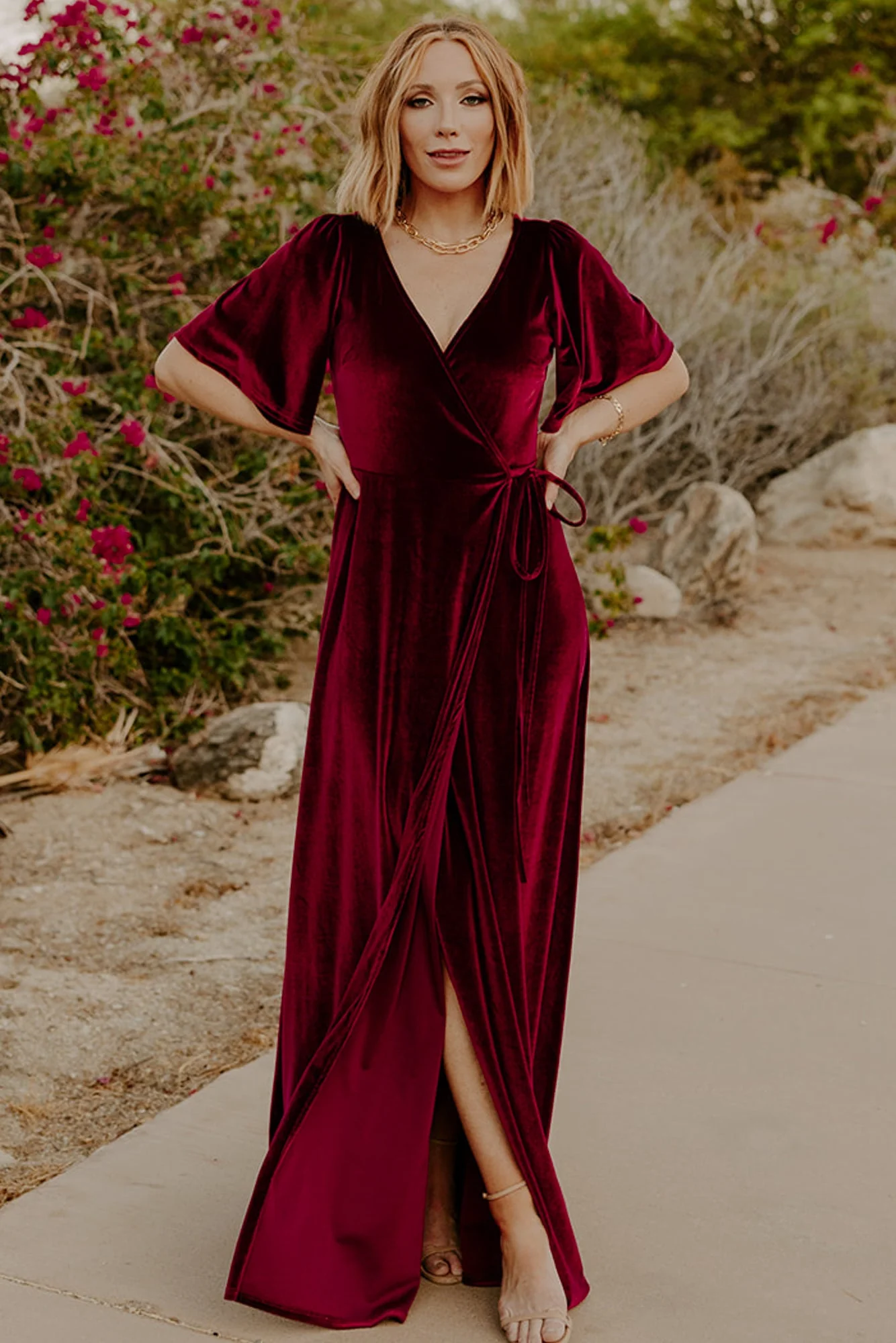 Meghan Velvet Wrap Maxi Dress | Mulberry