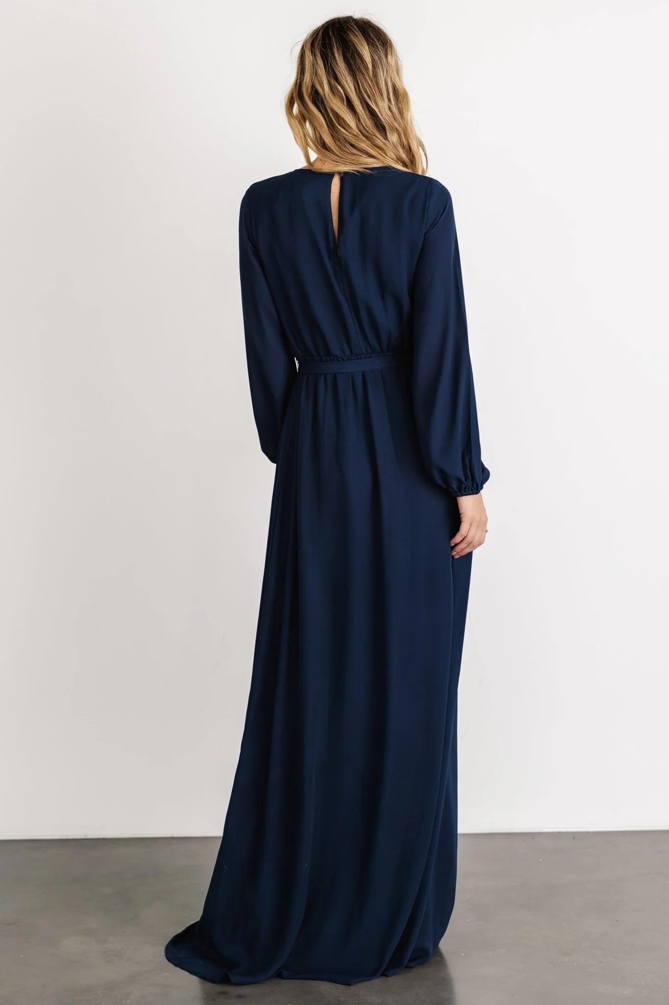 Breanne Faux Wrap Maxi Dress | Navy