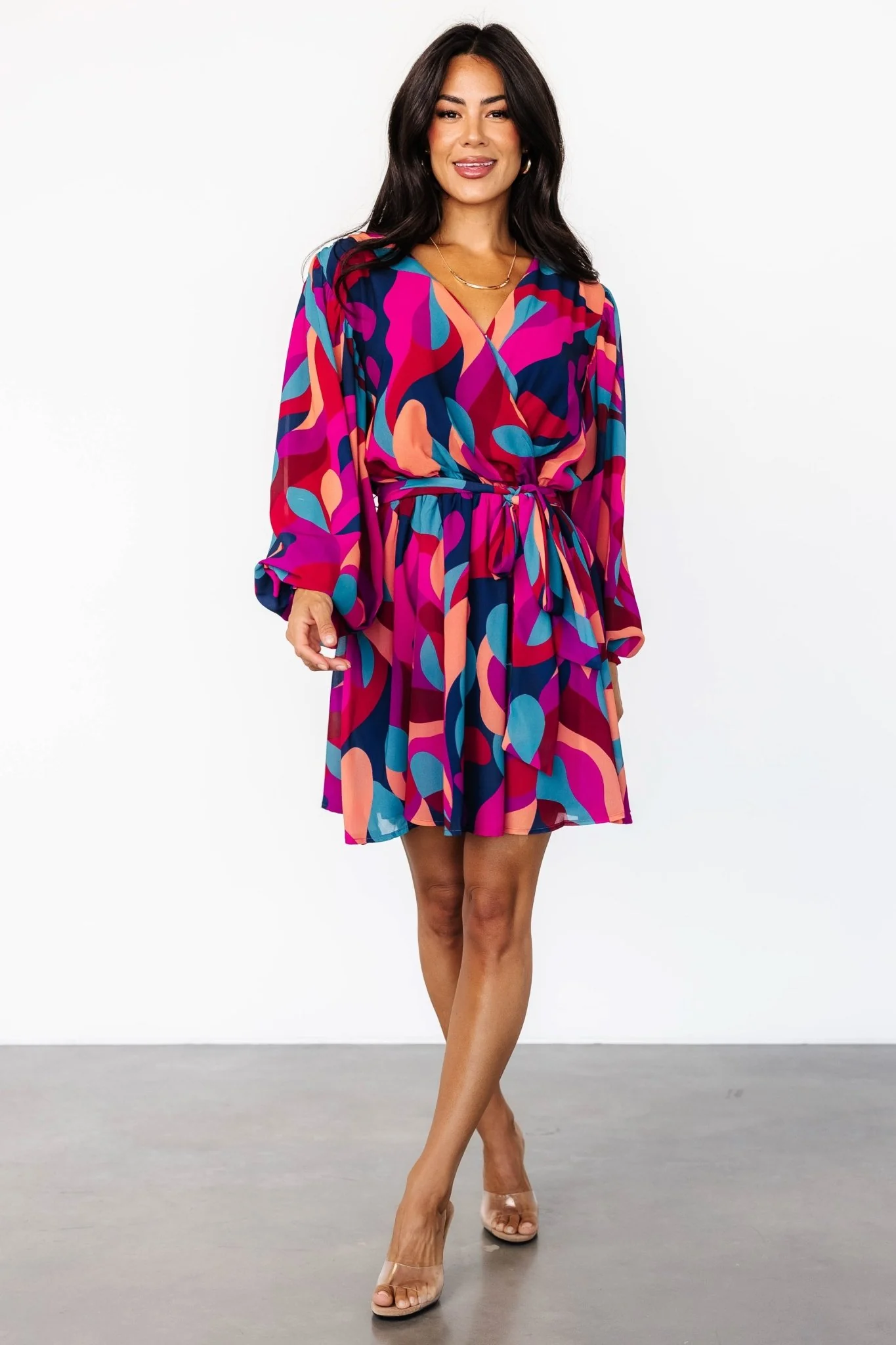 Lyndsi Short Dress | Magenta Multi