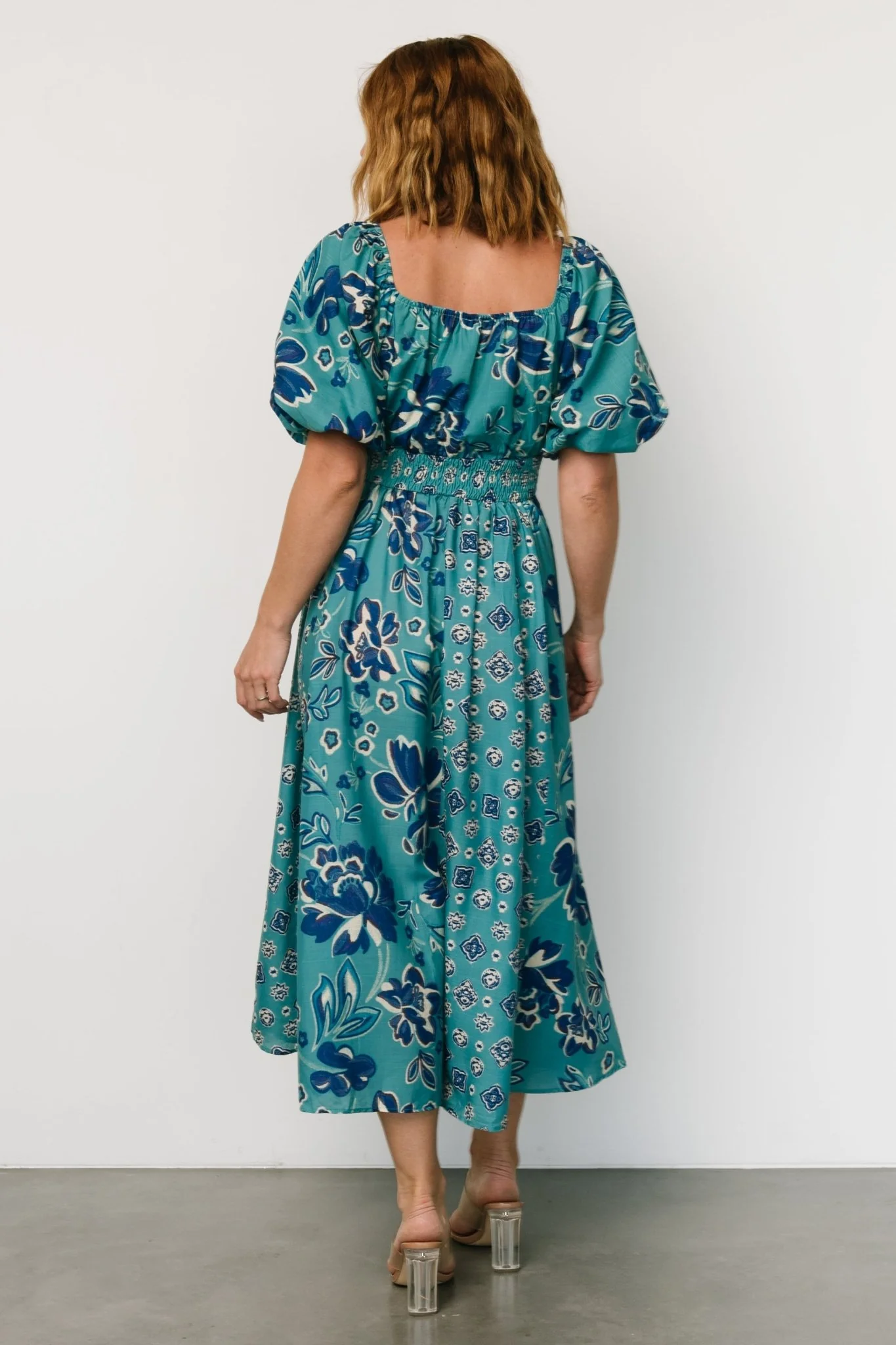 Elyse Midi Dress | Teal + Blue Multi